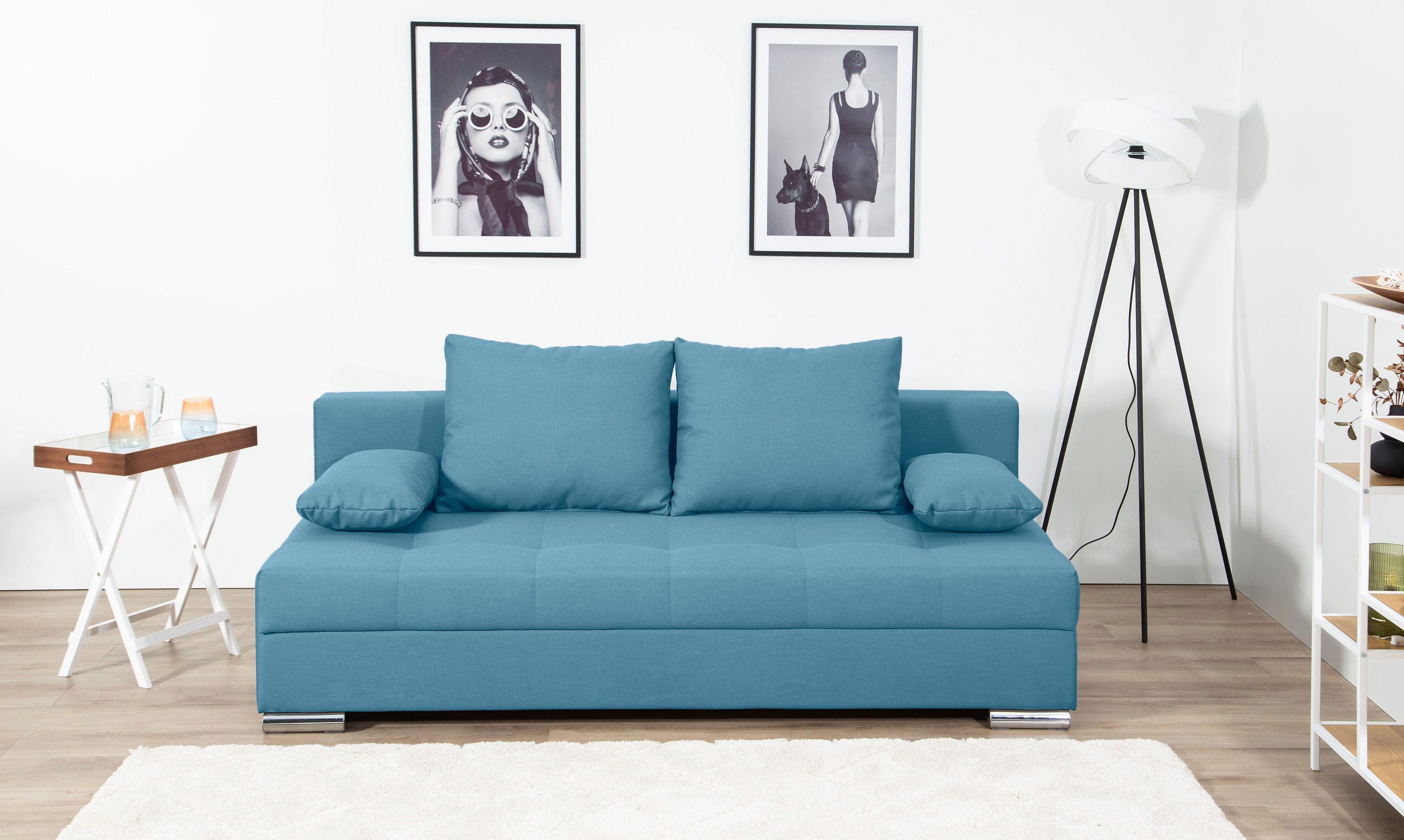 COLLECTION AB Schlafsofa Tania, B: 194 cm, Liegefl. 140x194 cm, Federkern, Schlafcouch mit Gästebett inklusive Rückenkissen