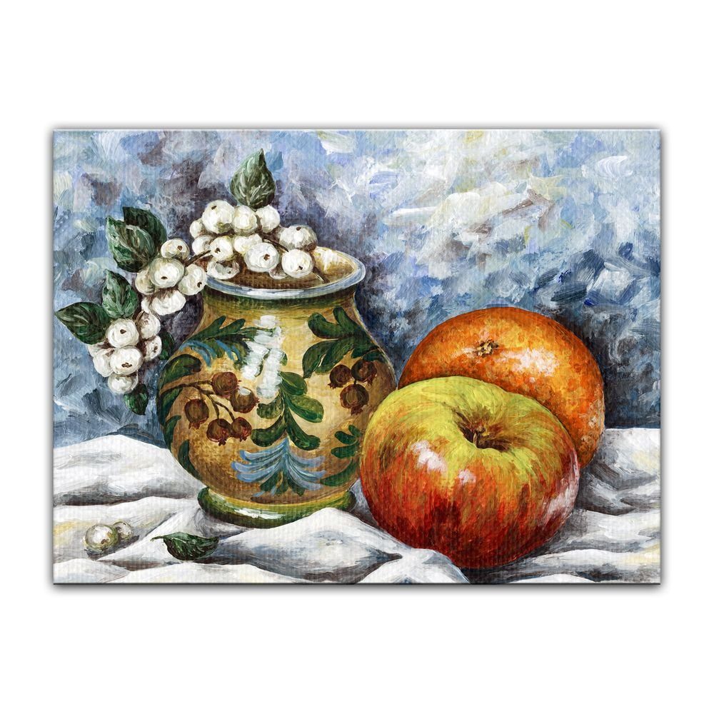 Bilderdepot24 Leinwandbild Kreuzdorn und Äpfel, Lebensmittel