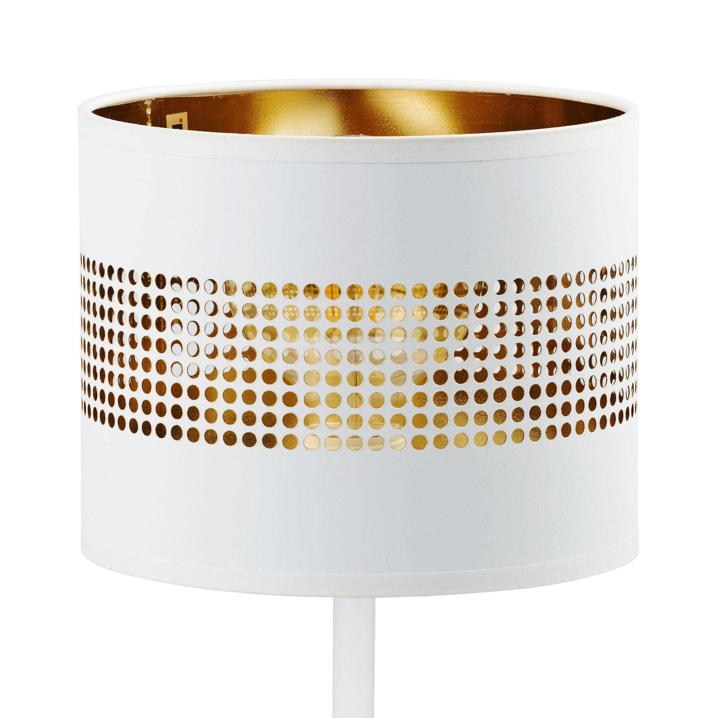 Signature Home Collection Nachttischlampe Tischlampe gold Metall mit  Lampenschirm für Nachttisch, ohne Leuchtmittel, warmweiß