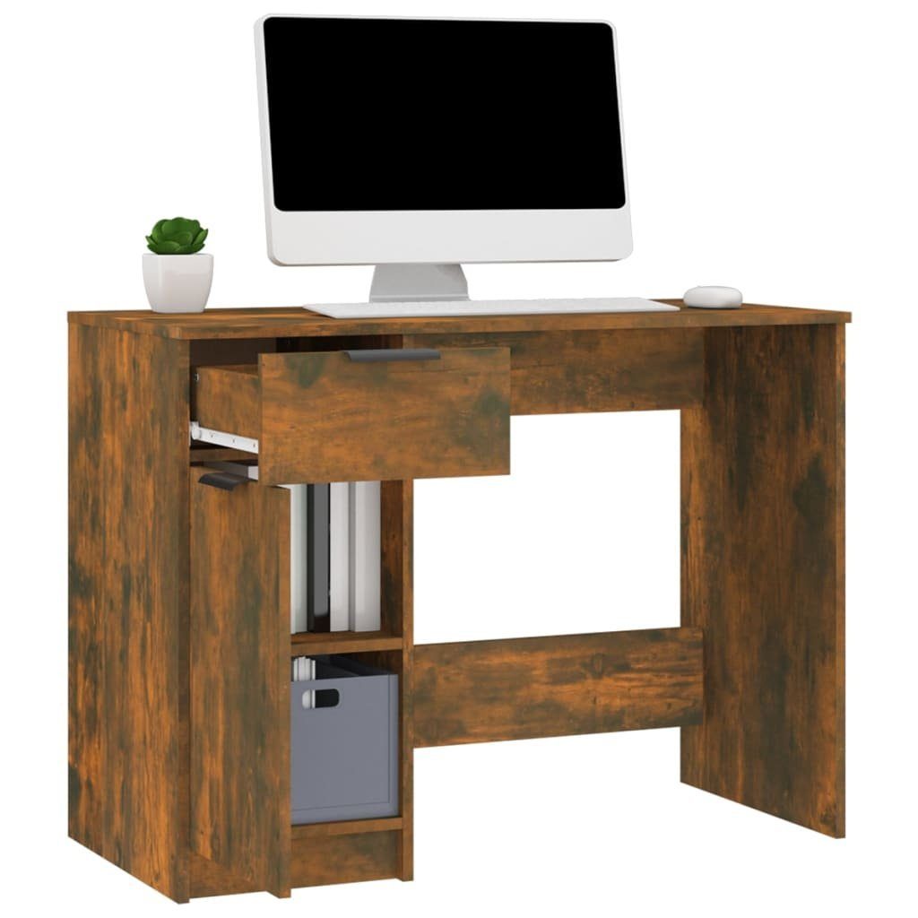 vidaXL Schreibtisch 100x50x75 cm Räuchereiche Räuchereiche Schreibtisch | Räuchereiche Holzwerkstoff