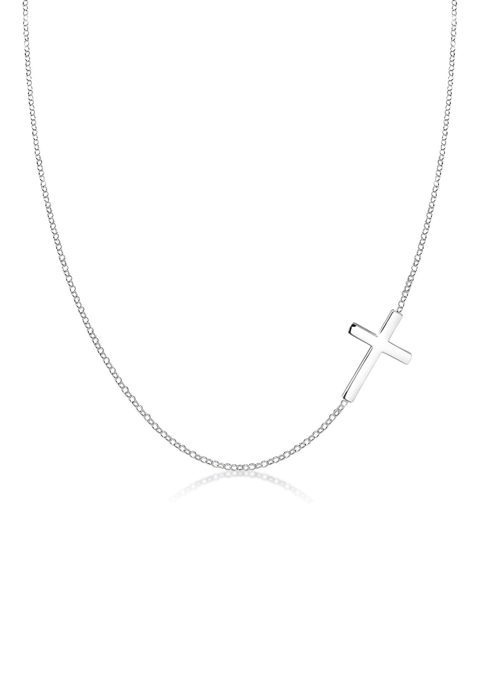 Elli Kette mit Anhänger mit Kreuz Schlicht 925 Sterling Silber