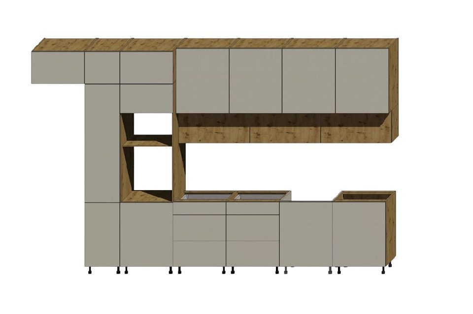 ROYAL24_MARKT Küchenzeile K18-G400 - Langen - Luxuriöses Design mit perfekter Aufbewahrung, (Komplett Set), Premium - Modern - Exzellent.