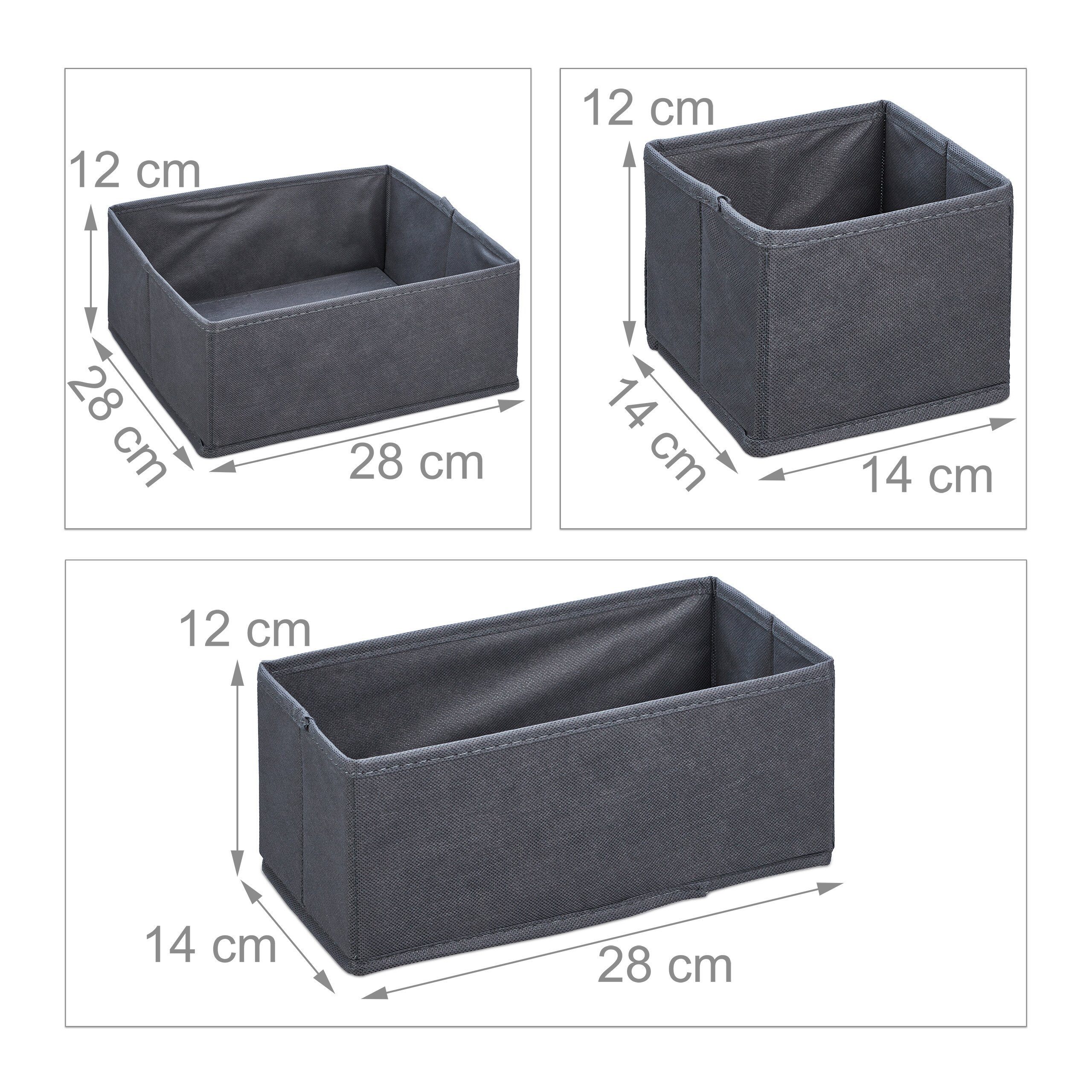 relaxdays Aufbewahrungsbox Schubladen Organizer 6er Set (6 St) – Bild 4 von 5