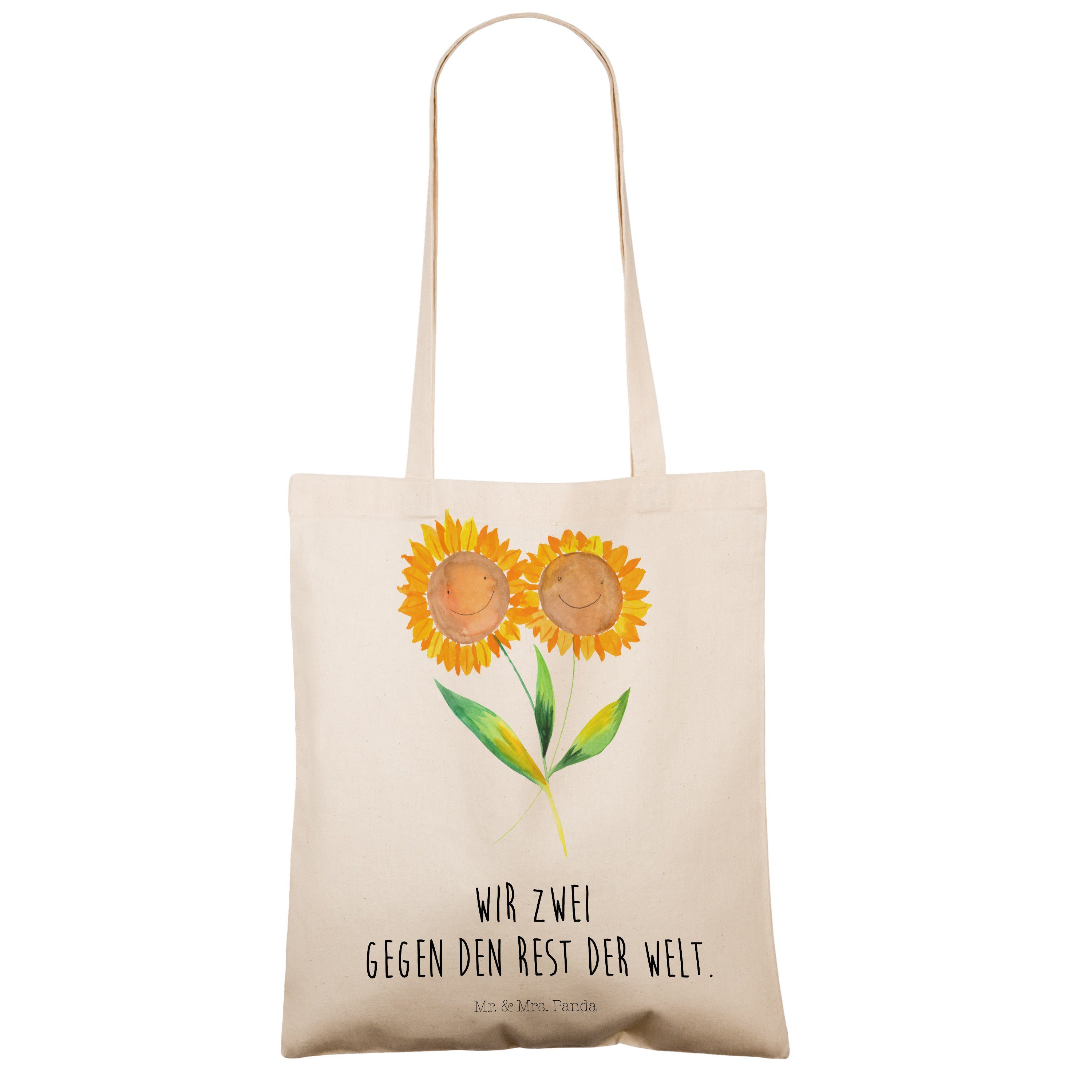 Mr. & Mrs. (1-tlg) Garten, Transparent Sonnenblume - - Panda Einkaufstasche, Geschenk, Tragetasche Sonnenb