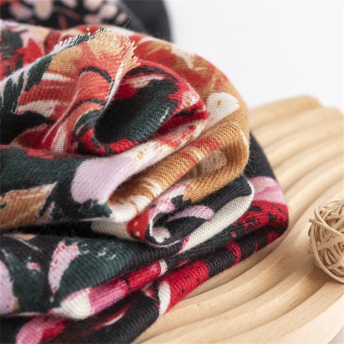 DÖRÖY Modeschal Damen Retro Winter Warm Coldproof gedruckt Schal Schal, Schal