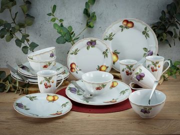 CreaTable Kombiservice Geschirr-Set Flora Orchard (16-tlg), 4 Personen, Porzellan, Service, nostalgischer Manufakturstil, 16 Teile, für 4 Personen