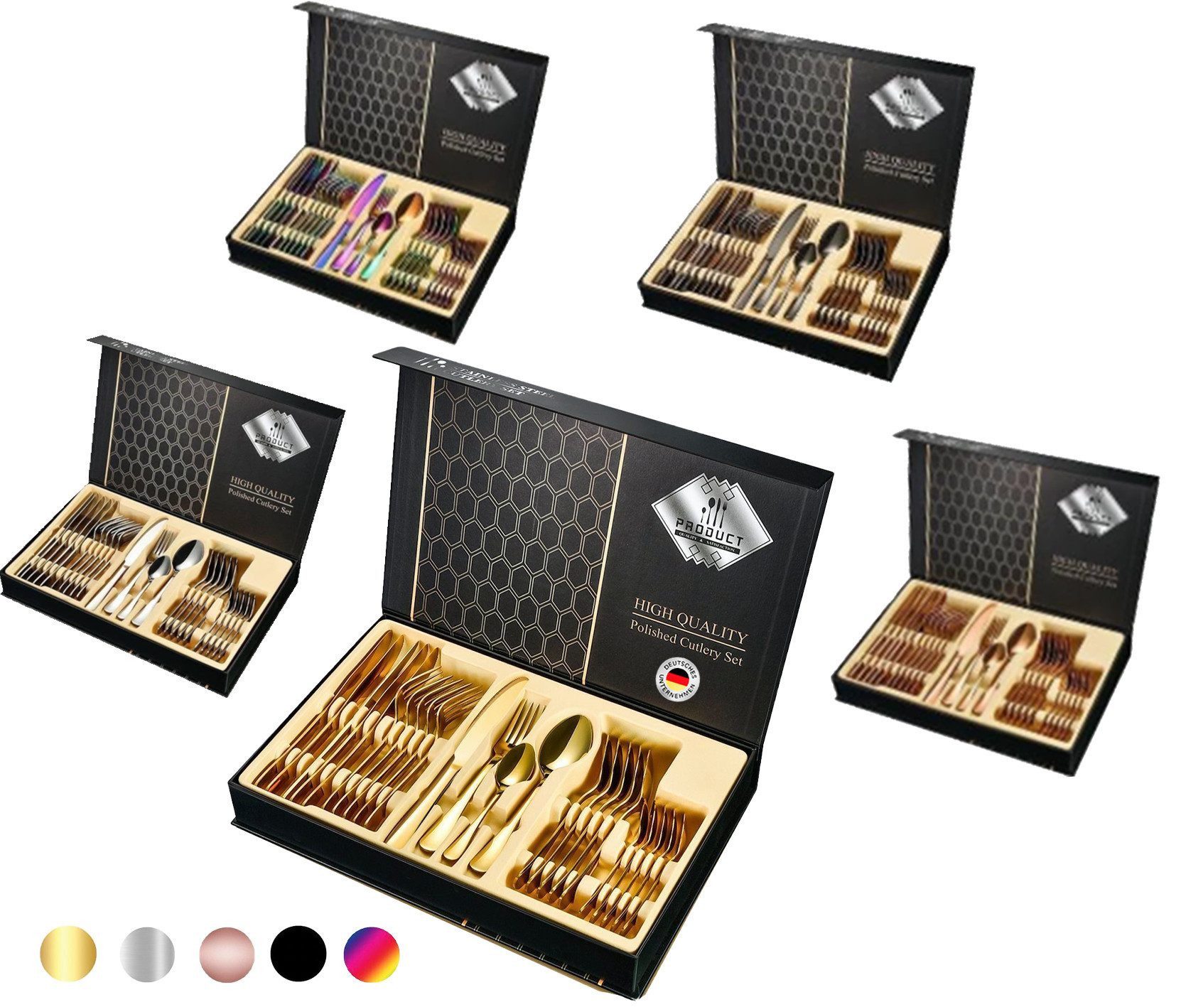 Faizee Home Besteck-Set Besteck-Set 24 tlg. Edelstahlbesteck für. 6 Personen Gift Box (24-tlg), Edelstahl