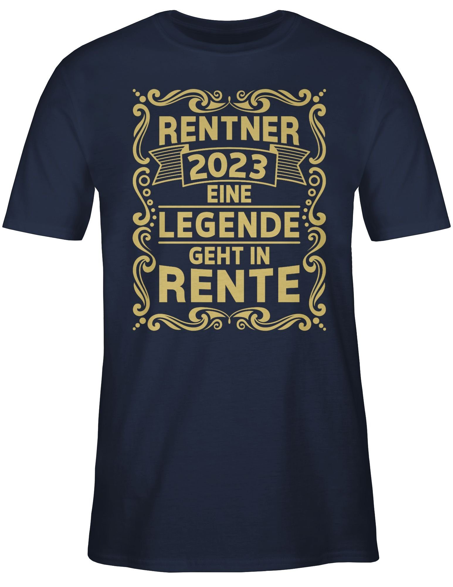 Rente Geschenk geht Rentner 2023 in Shirtracer Legende 02 Blau Rentner T-Shirt Eine Navy