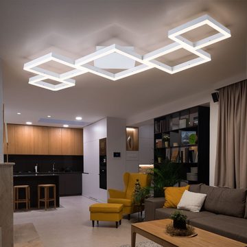 etc-shop LED Deckenleuchte, LED-Leuchtmittel fest verbaut, Deckenleuchte LED Deckenlampe Wohnzimmer Acryl