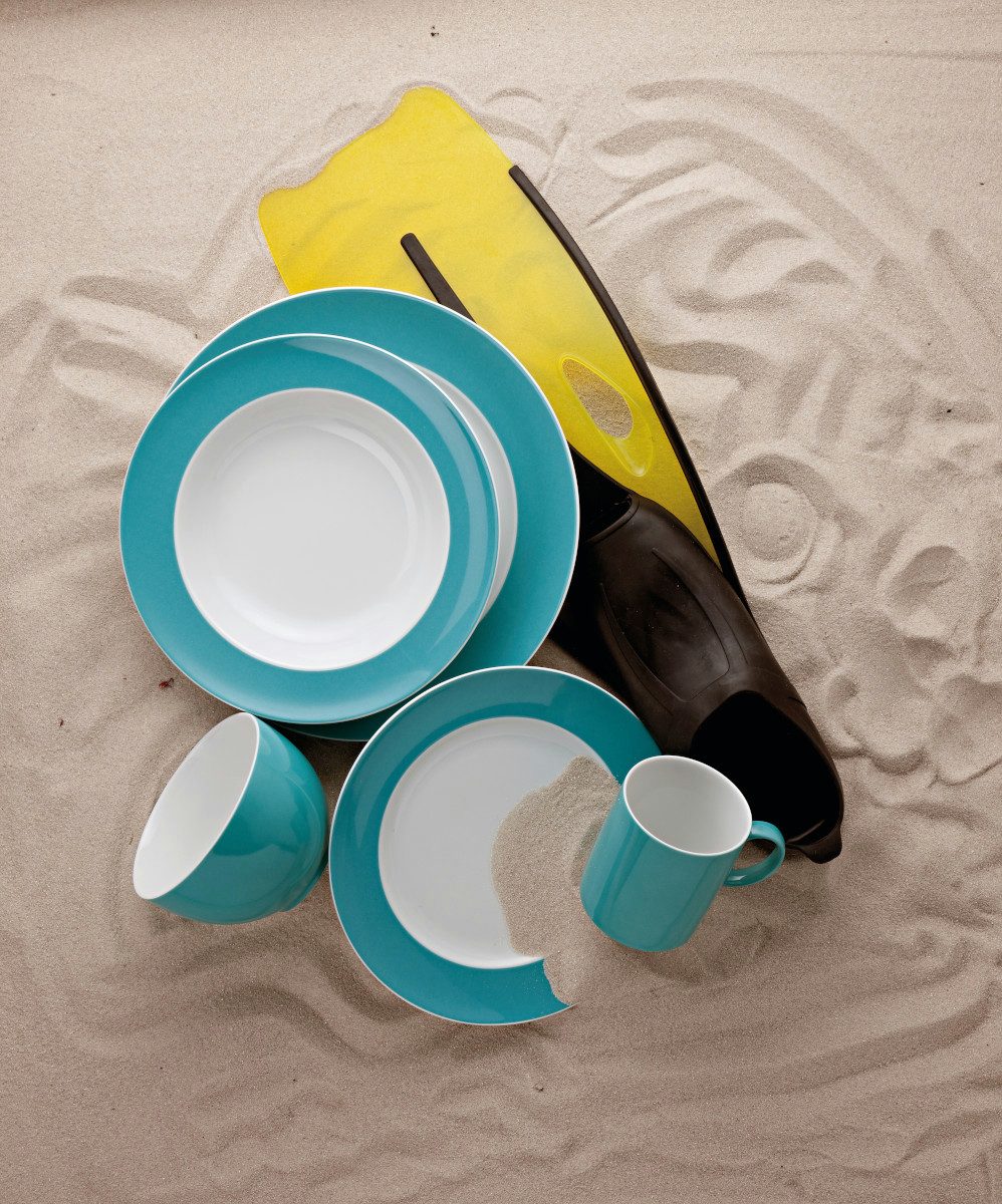 Thomas Porzellan Tasse Sunny Day Turquoise Tee-Obertasse 0,2 l, Porzellan, Tassen