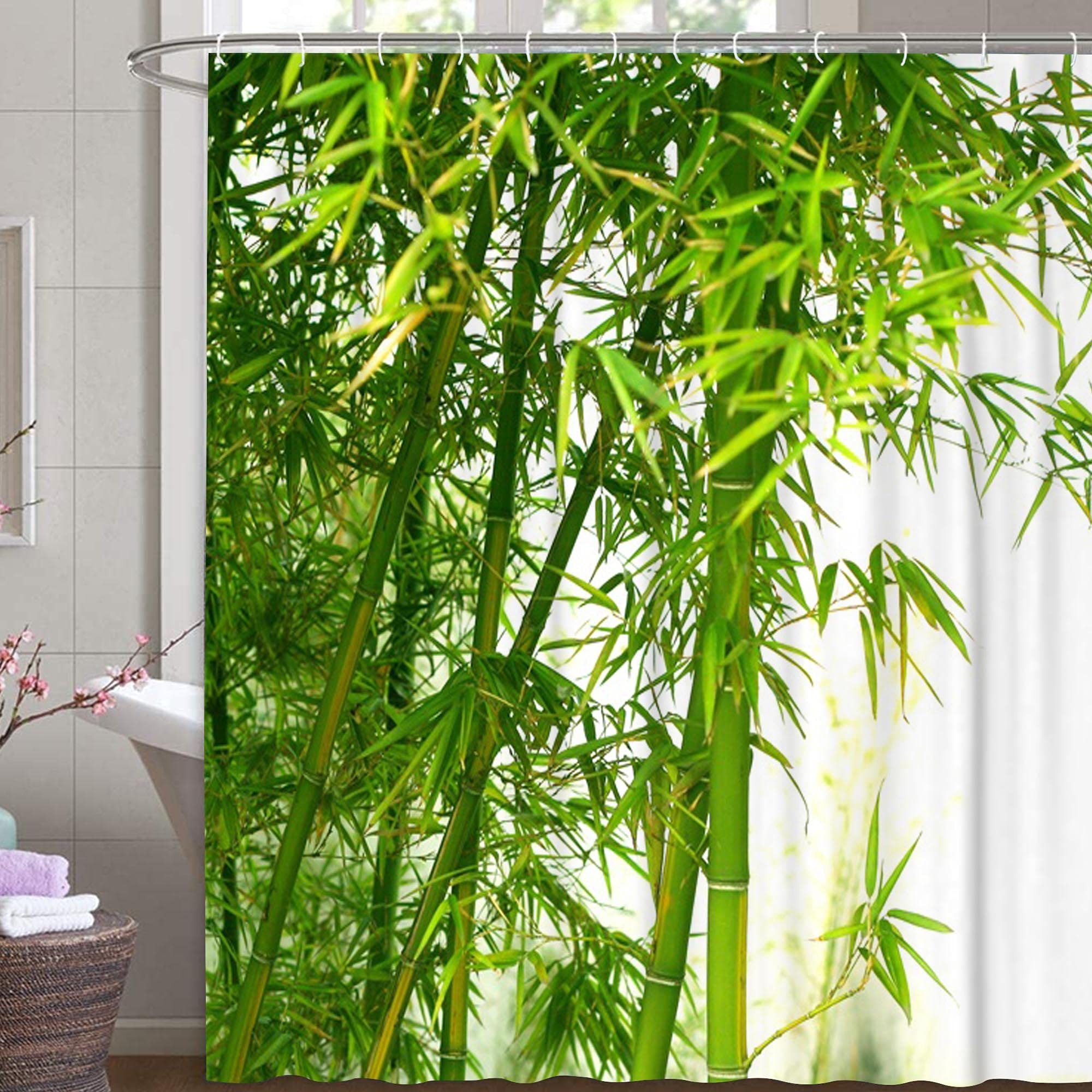M&W DAS DESIGN Duschvorhang Shower curtains Anti schimmel Waschbar Bambuswald 180x200 180x180 Breite 180 cm