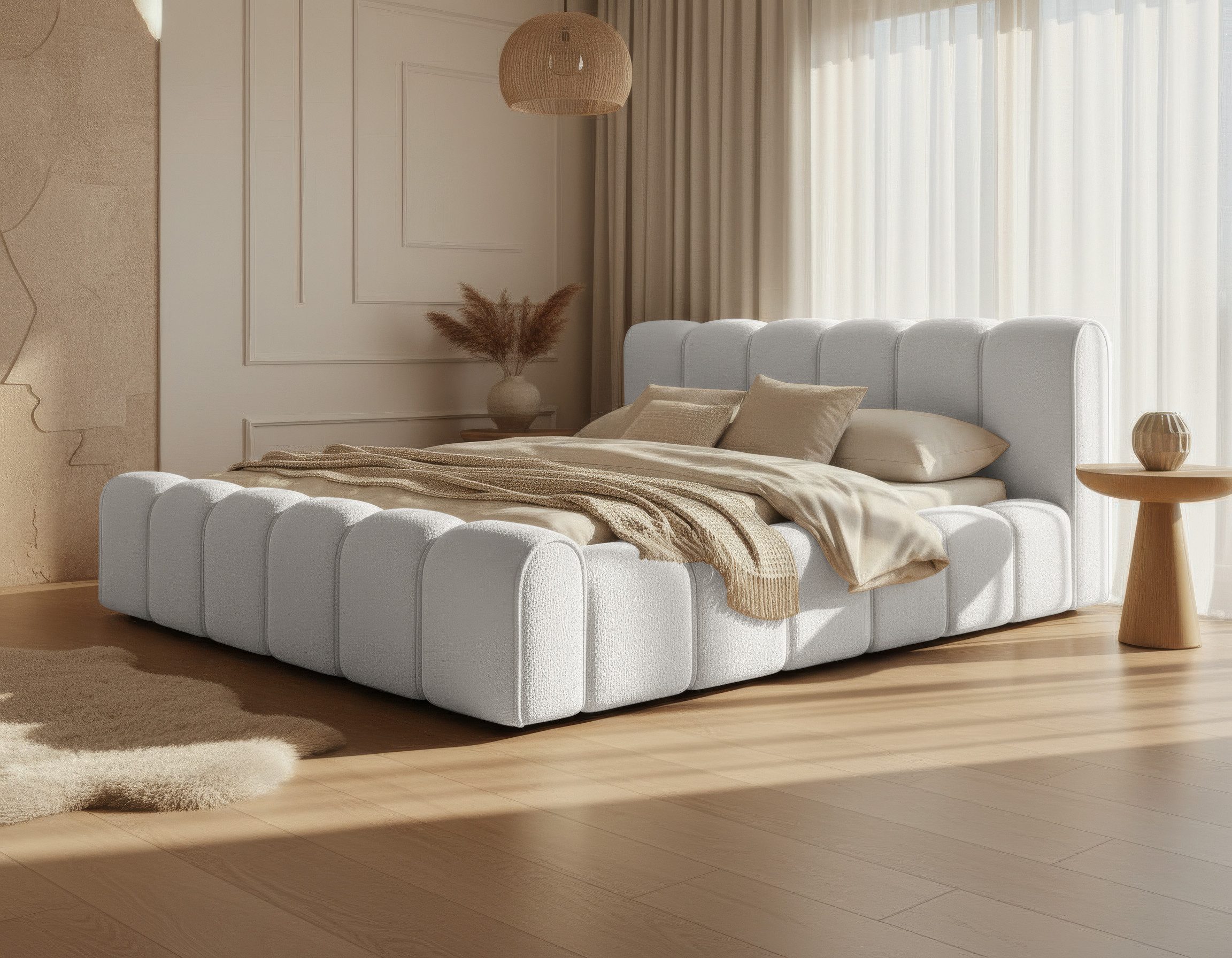 thematys Polsterbett mit Bettkasten, CLOUD 140x200 160x200 180x200 200x200cm (Kopfteil im Oversize-Look und Stauraum – weich, modern und pflegeleicht), Inklusive Lattenrost), hochwertiger Bezug