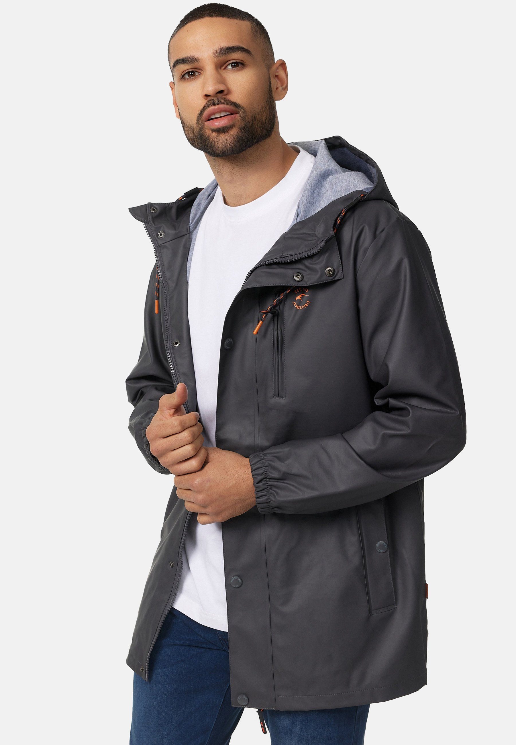 Indicode Regenjacke Herren Malmoe Nässeschutz Herrenjacke halblange, mit Kapuze
