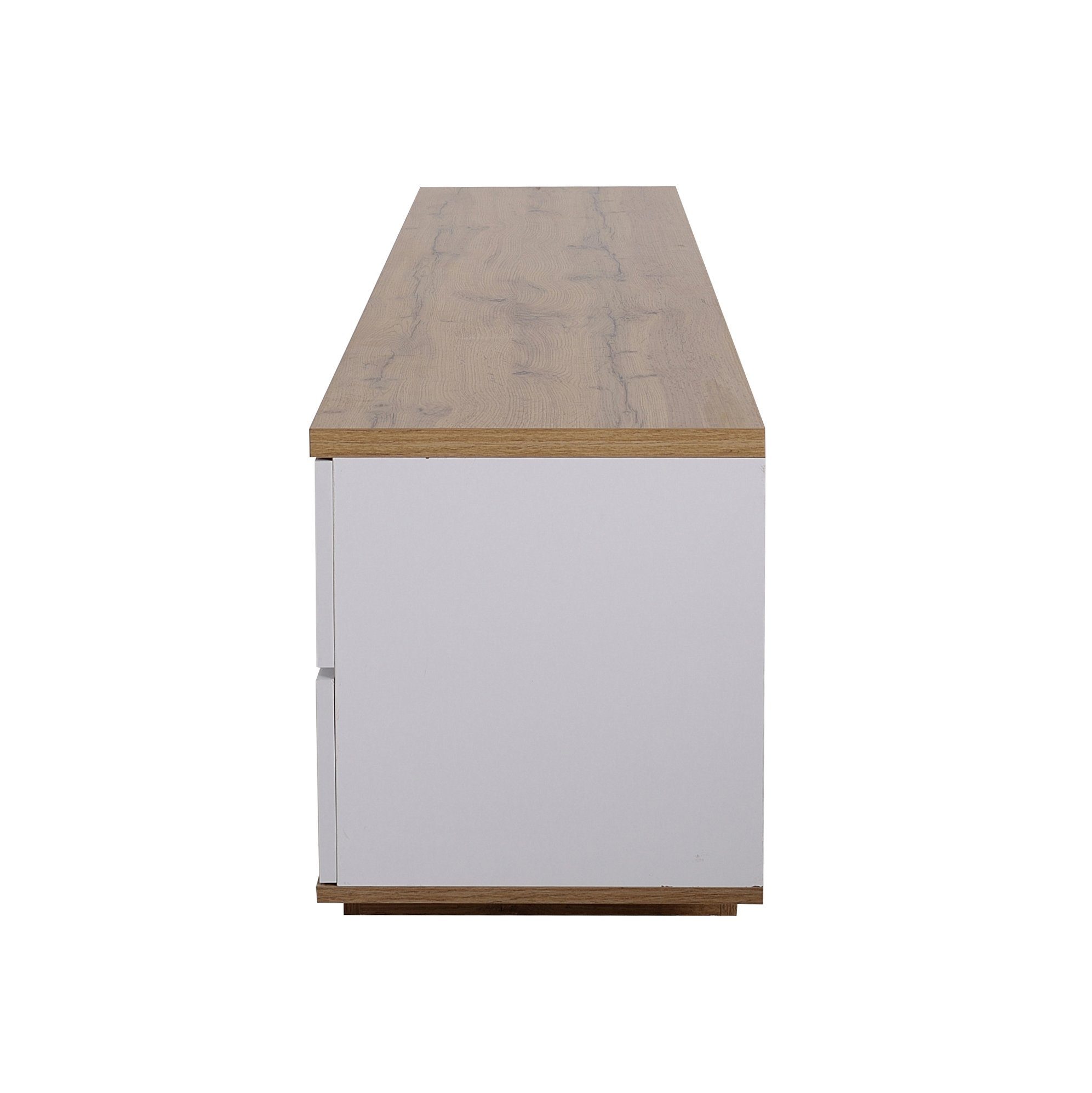 Lowboard, Weiß Hochglanz TV Schrank Fernsehtisch Fernsehschrank, Breite 180cm