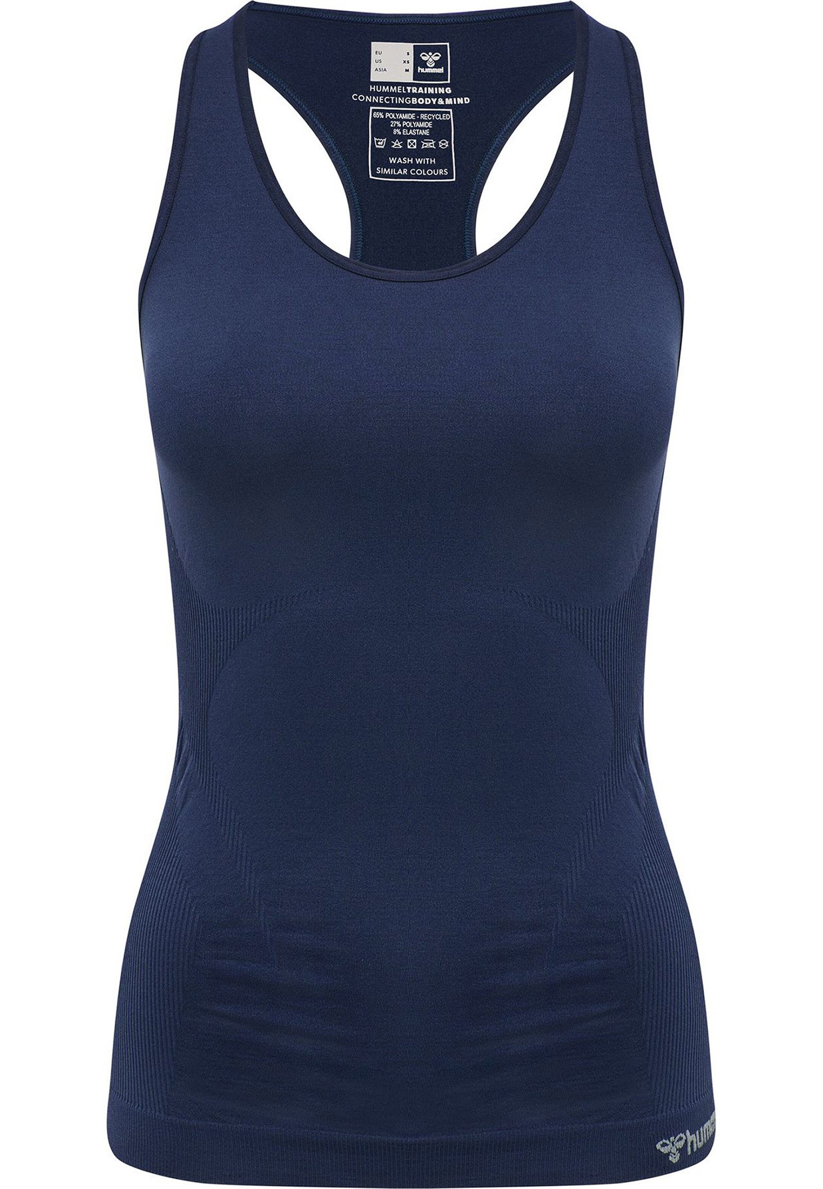 hummel Shirttop Bügelloses Seamless Design Rundhals für Damen (1-tlg) Recyceltes Material nachhaltig Slim Fit Rundhals Ärmellos