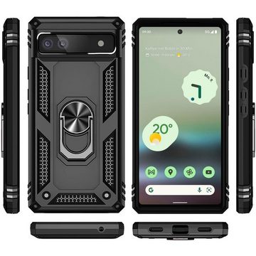 CoolGadget Handyhülle Armor Shield Case für Google Pixel 6a 6,1 Zoll, Outdoor Cover Magnet Ringhalterung Handy Hülle für Pixel 6a