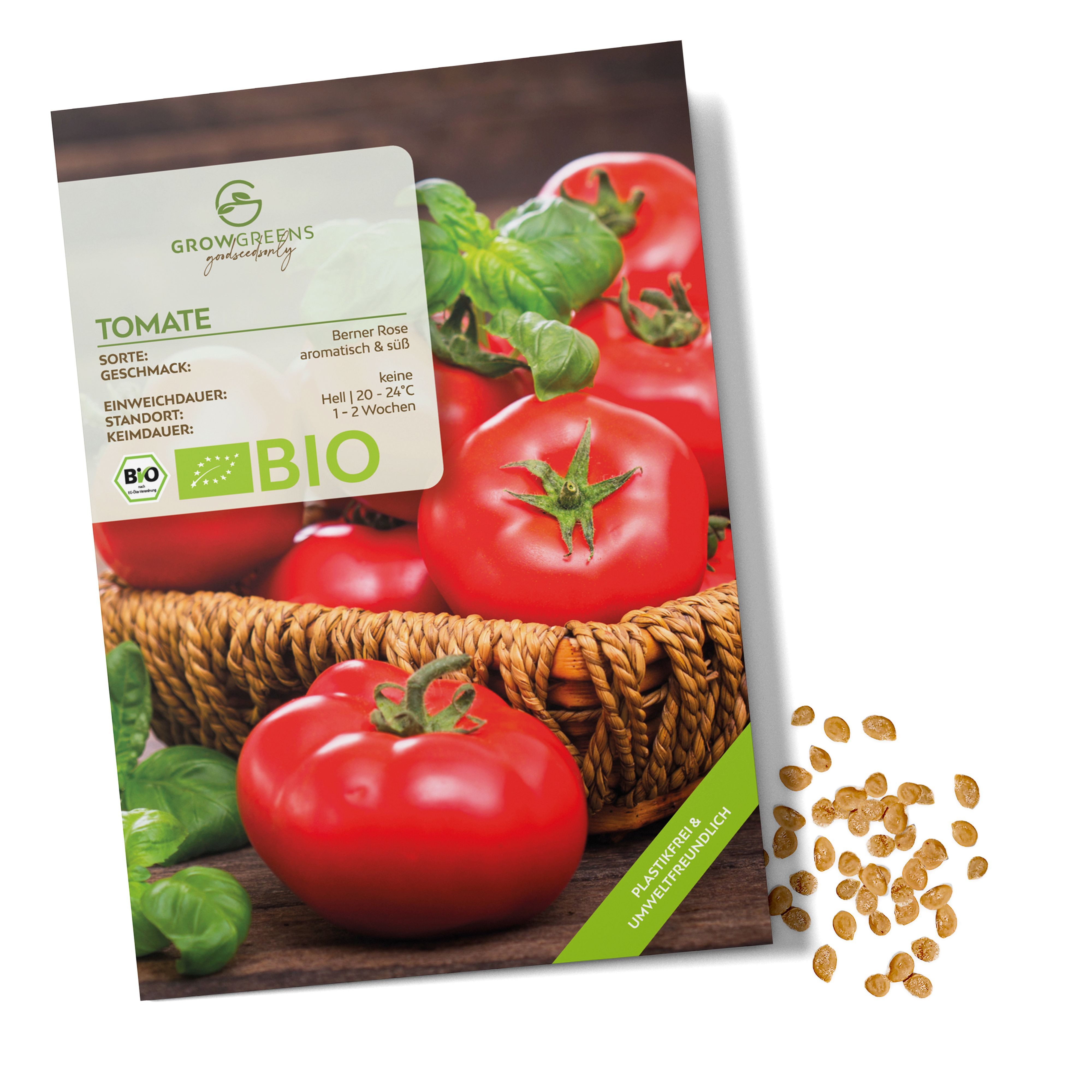 Gemüsesamen BIO Tomatensamen (Berner Rose) - Tomaten Saatgut (10 Korn)