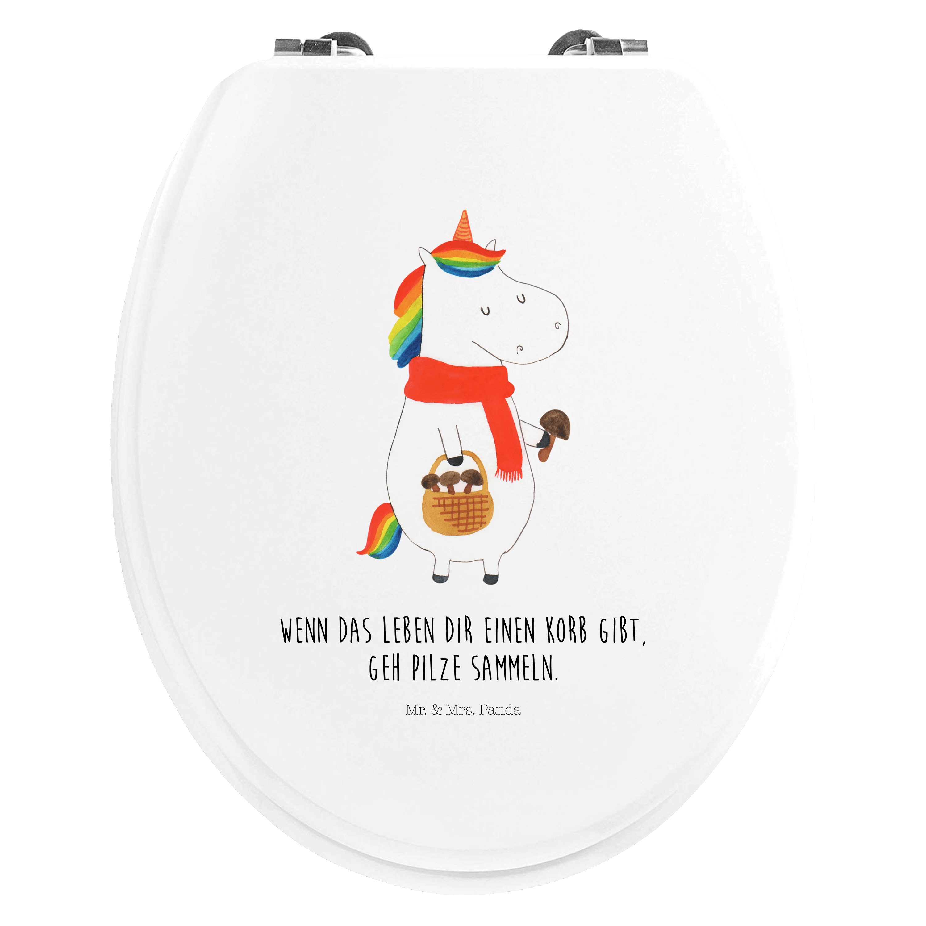 WC-Sitz Einhorn Pilz - Weiß - Geschenk, WC-Sitz, Einhörner, Motivation, Spruc