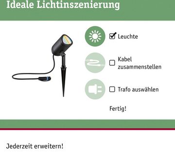 Paulmann LED Gartenstrahler Plug & Shine Spot Shira, LED fest integriert, Tageslichtweiß, RGBW Zigbee 2000-6500K