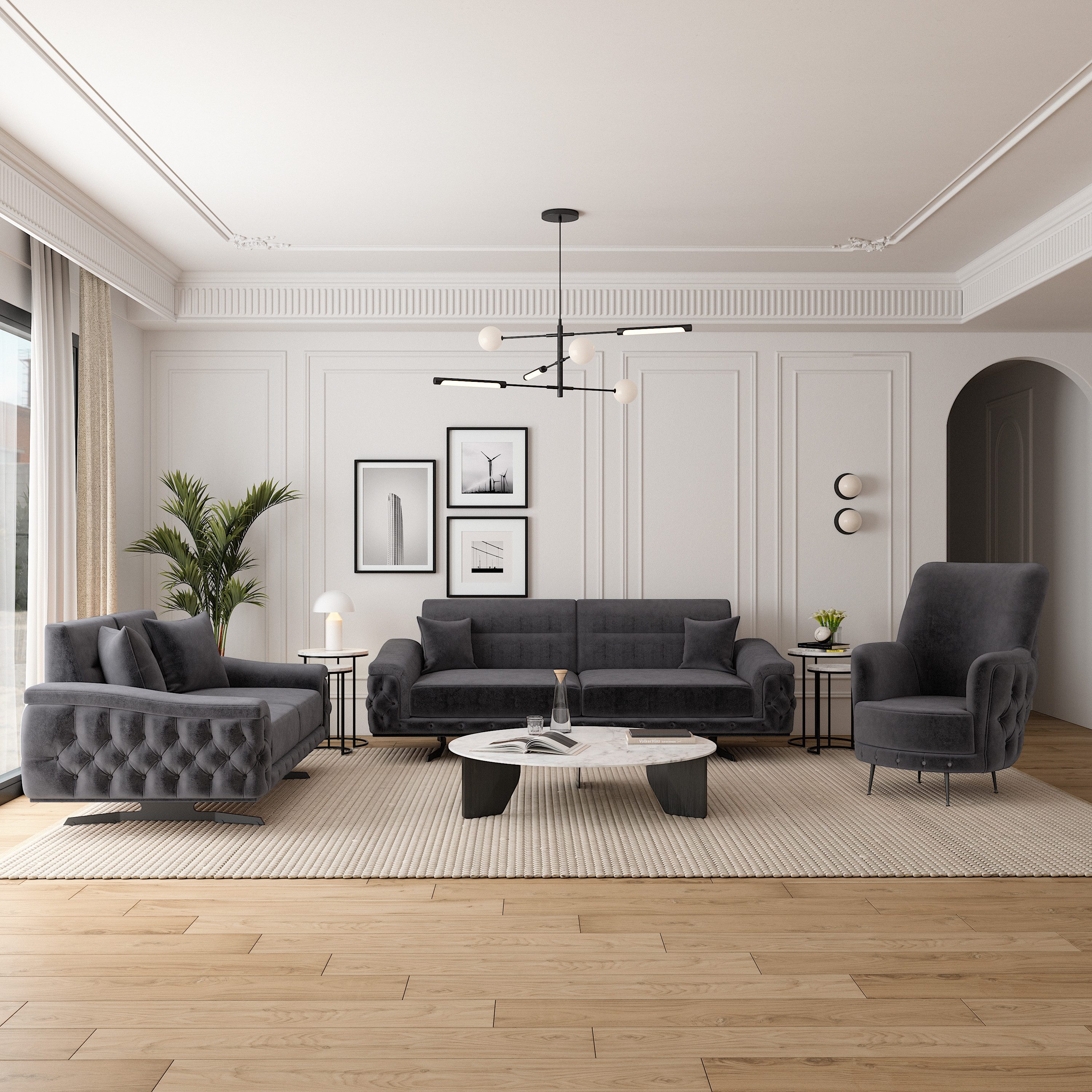 Möbeldreams Chesterfield-Sofa Chesterfield Sofa-Set Sara 3-3-1 / 3-2-1