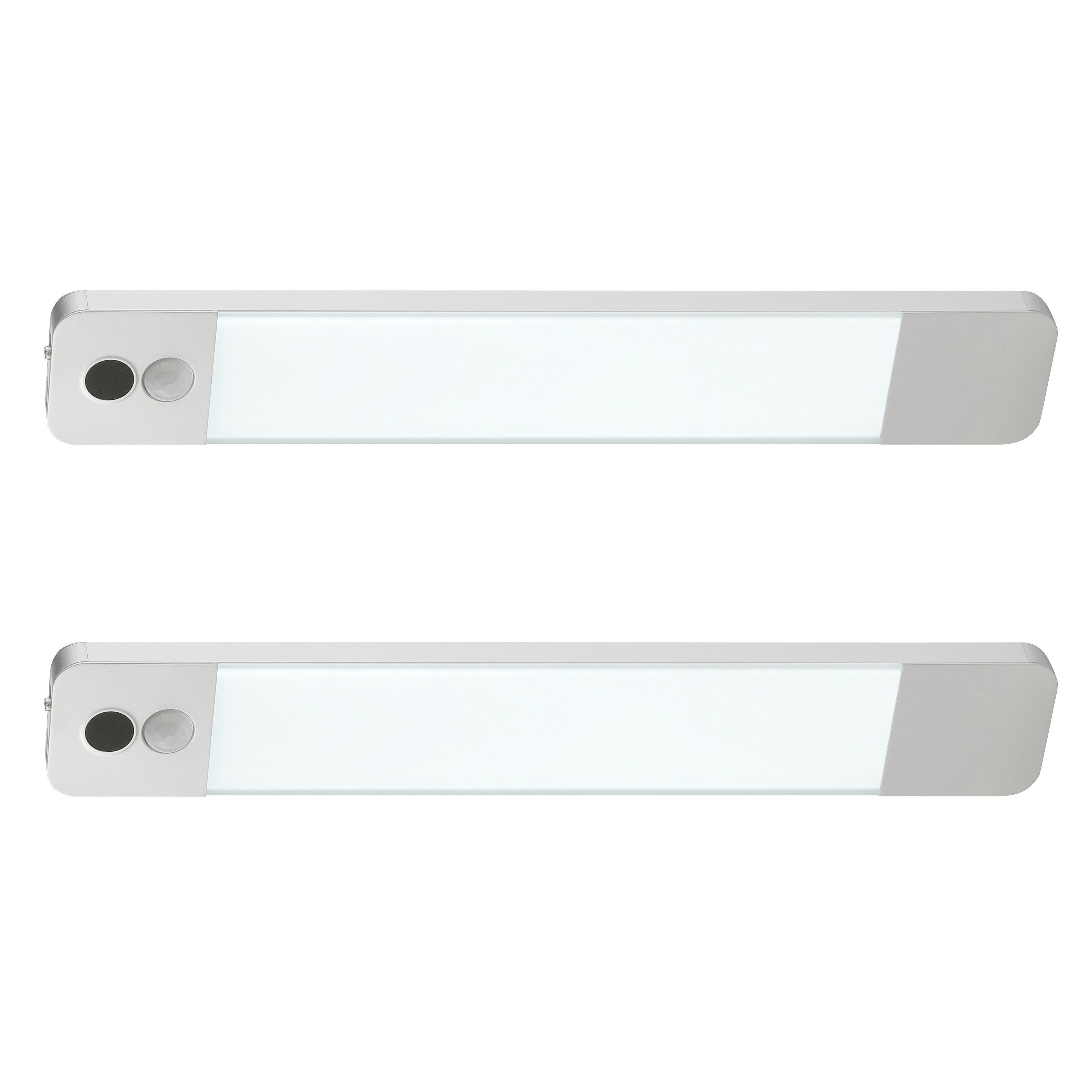 Hanseatic LED Unterbauleuchte LUBLUGHK223, Bewegungsmelder, Dimmfunktion, Ein-/Ausschalter, Sensorschalter, LED fest integriert, Neutralweiß, 2er-Set, 25 cm, 150 lm, Akkubetrieb, Bewegungsmelder, dimmbar, 4000 K