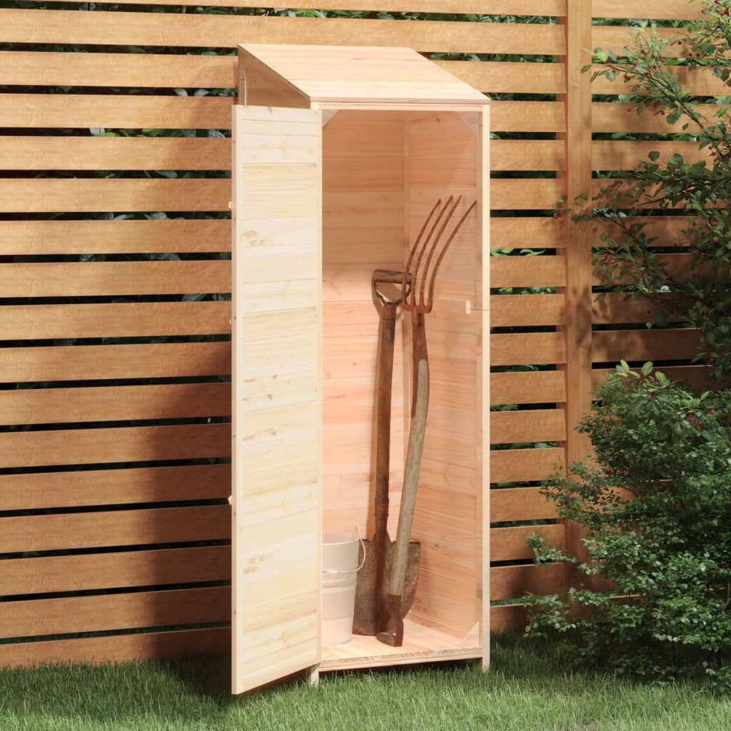 vidaXL Garten-Geräteschrank Natur - 55 x 52 x 1745 cm - schmal Gartenschrank Geräteschuppen 55x52x
