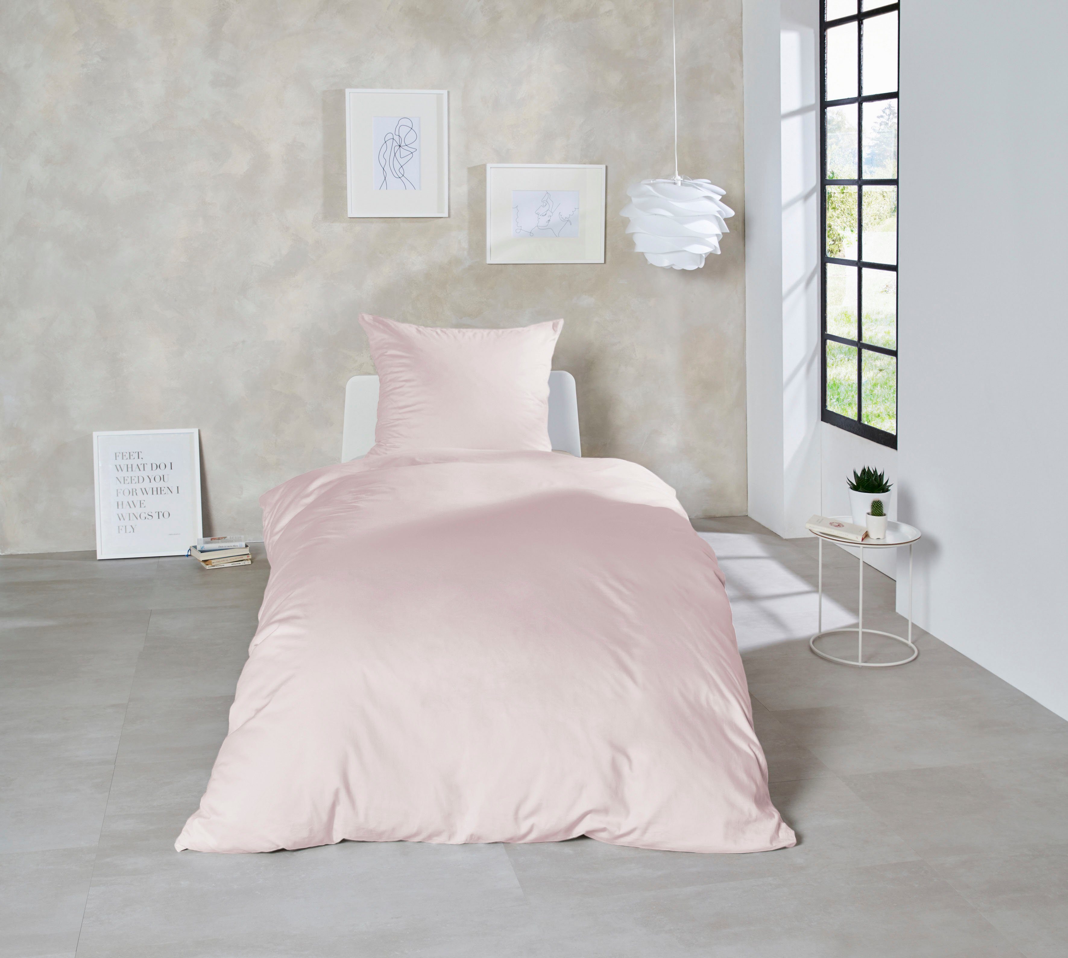 Primera Bettwäsche Uni Luxus-Satin in Gr. 135x200, 155x220 oder 200x200 cm, Satin, 2 teilig, Bettwäsche aus Baumwolle, unifarbene Bettwäsche mit Reißverschluss