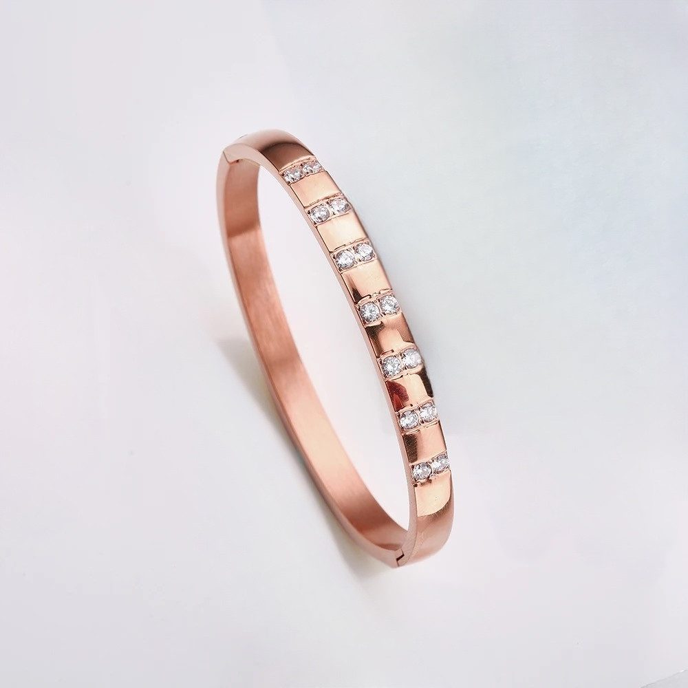 ROUGEMONT Armreif Massiver Luxus Edelstahl Armreif 8mm 6mm Wasserfest 18K G günstig online kaufen