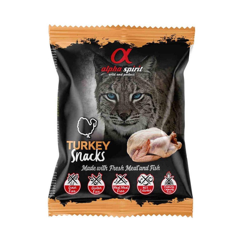 Alpha Spirit Katzensnack gewürfelt Pute 50 g, für: Katze