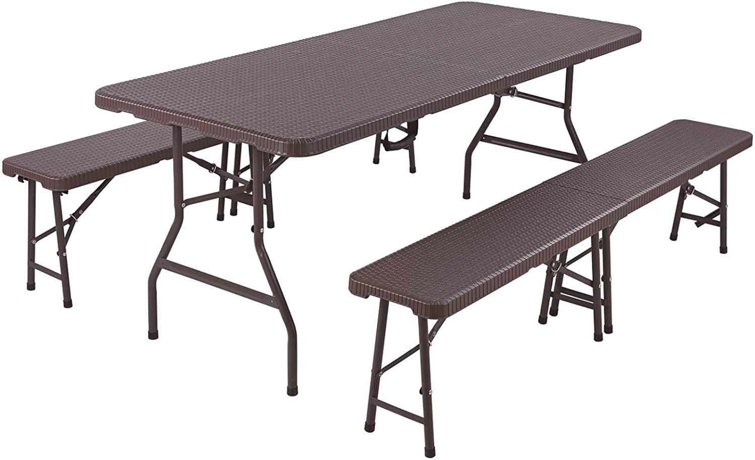 tragbare Schreibtischmöbel 3-teiliges zusammenklappbares Outdoor-Camping-Schreibtischstuhl-Set