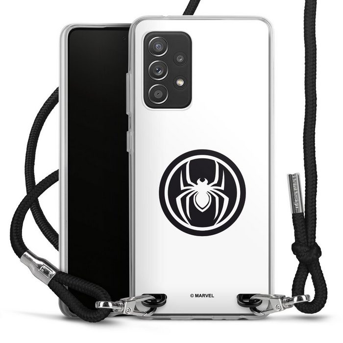 DeinDesign Handyhülle Spider-Man Spider Logo White Samsung Galaxy A52 5G Handykette Hülle mit Band Case zum Umhängen