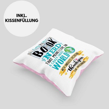 Trendation Dekokissen Trendation - Leseratte Geschenk Kissen mit Spruch Männer Frauen Buchwurm Bücher Lesen Geschenkidee Spruch