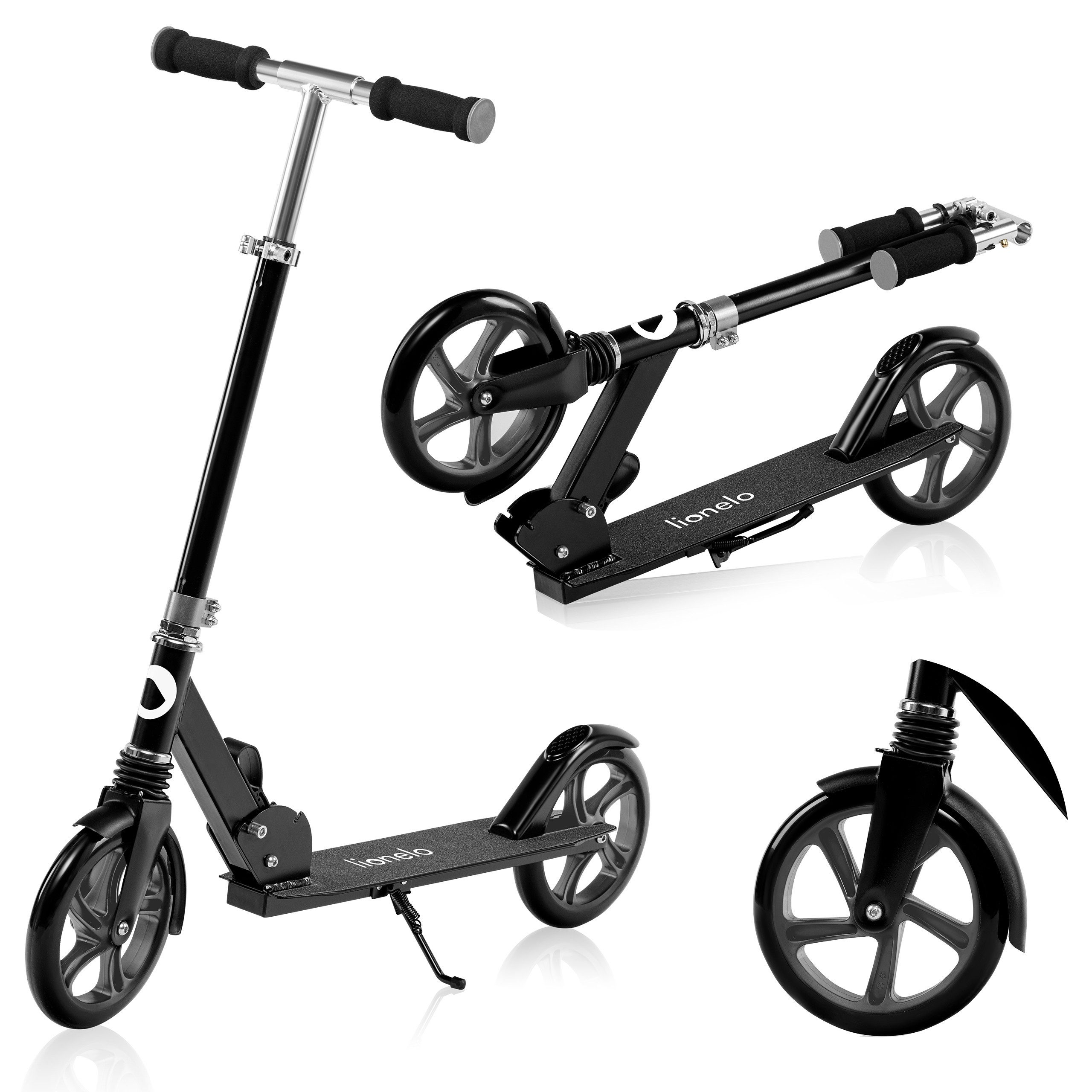 lionelo Cityroller LUCA, (Tretroller), Stoßdämpfer Rollen 200mm Kugellager ABEC7 klappbar Alu