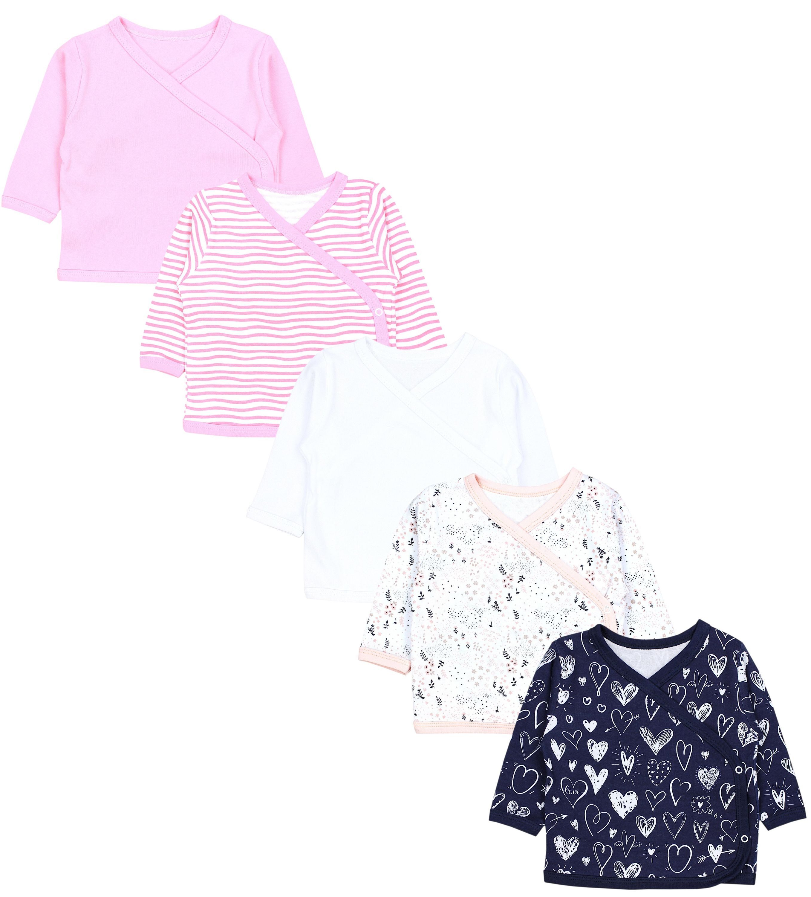 TupTam Wickelshirt TupTam Baby Mädchen Langarm Wickelshirt Baumwolle 5er Set