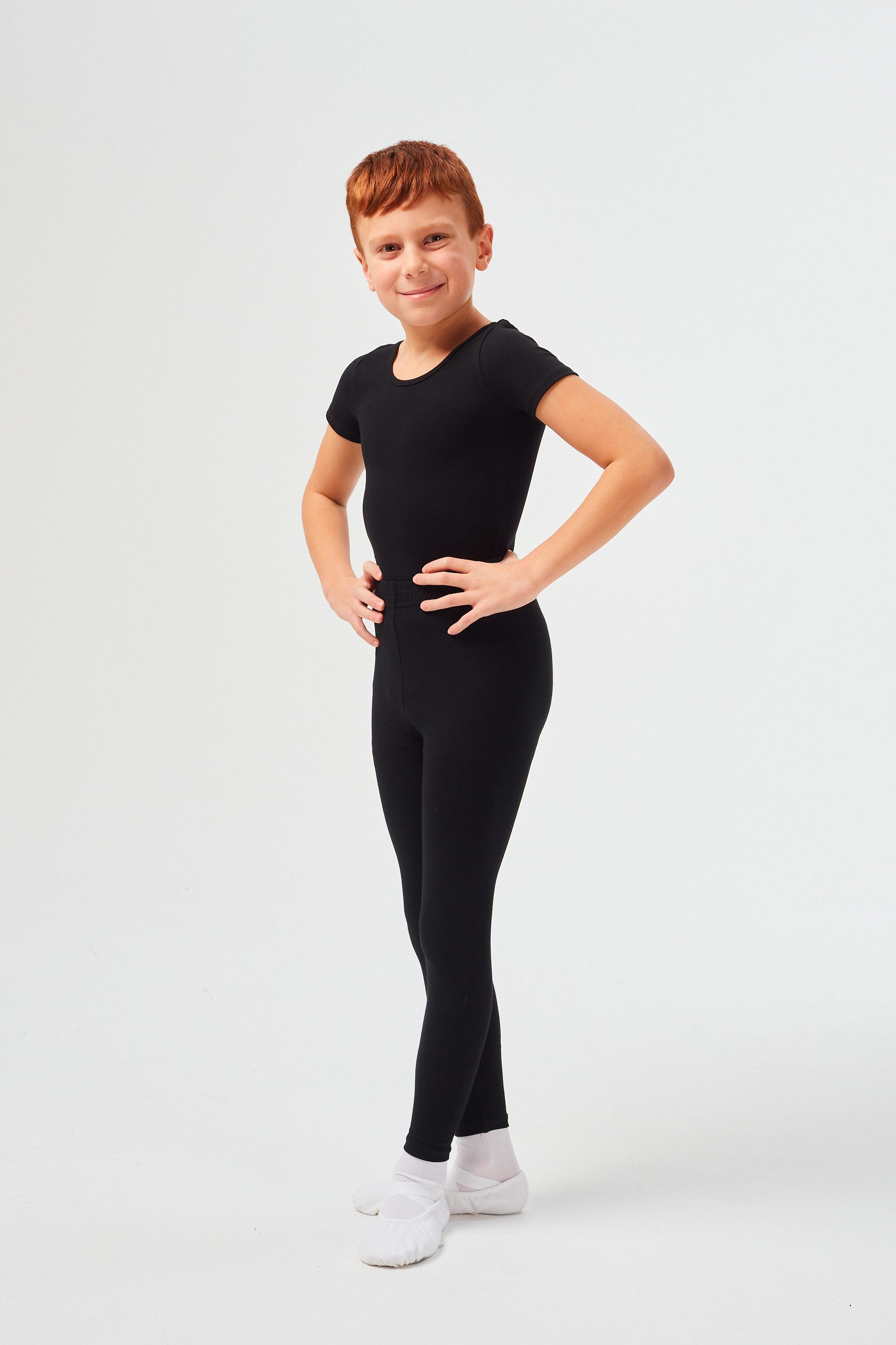 tanzmuster Sporttop Ballett Shirt Leo für Jungen Enganliegendes Oberteil für Tanz, Turnen & Training
