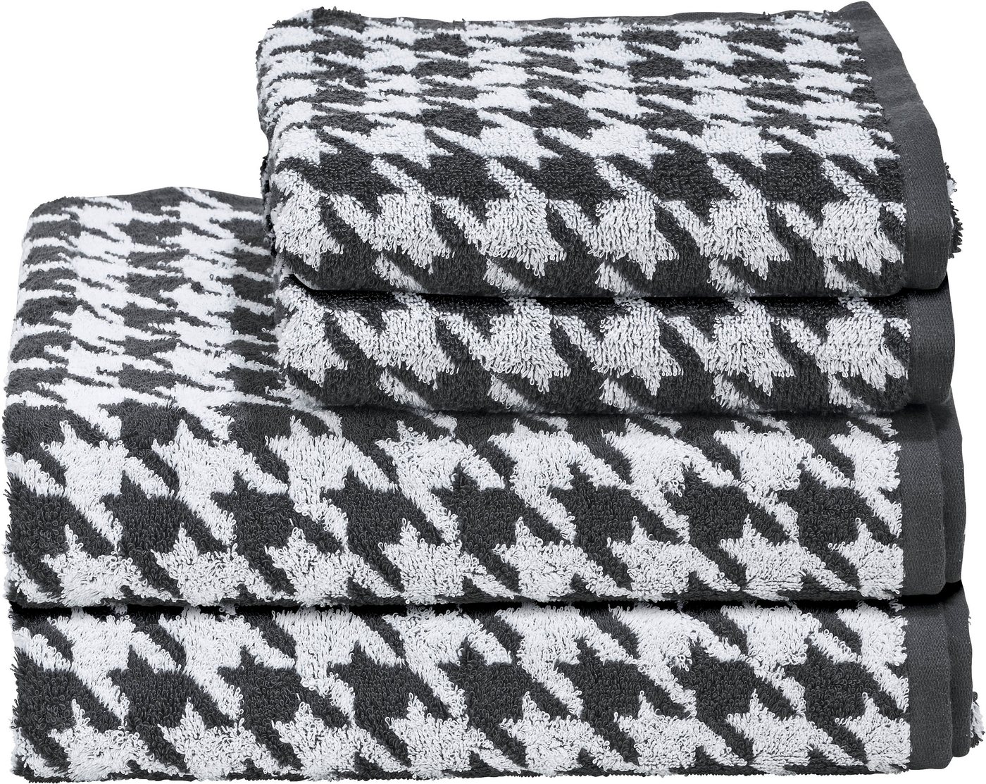 done.® Handtuch Set Daily Shapes Bird, Jacquard-Walkfrottier (Set, 4-St), 2x Handtücher & 2x Duschtücher, Jacquardgewebe, modernes Muster