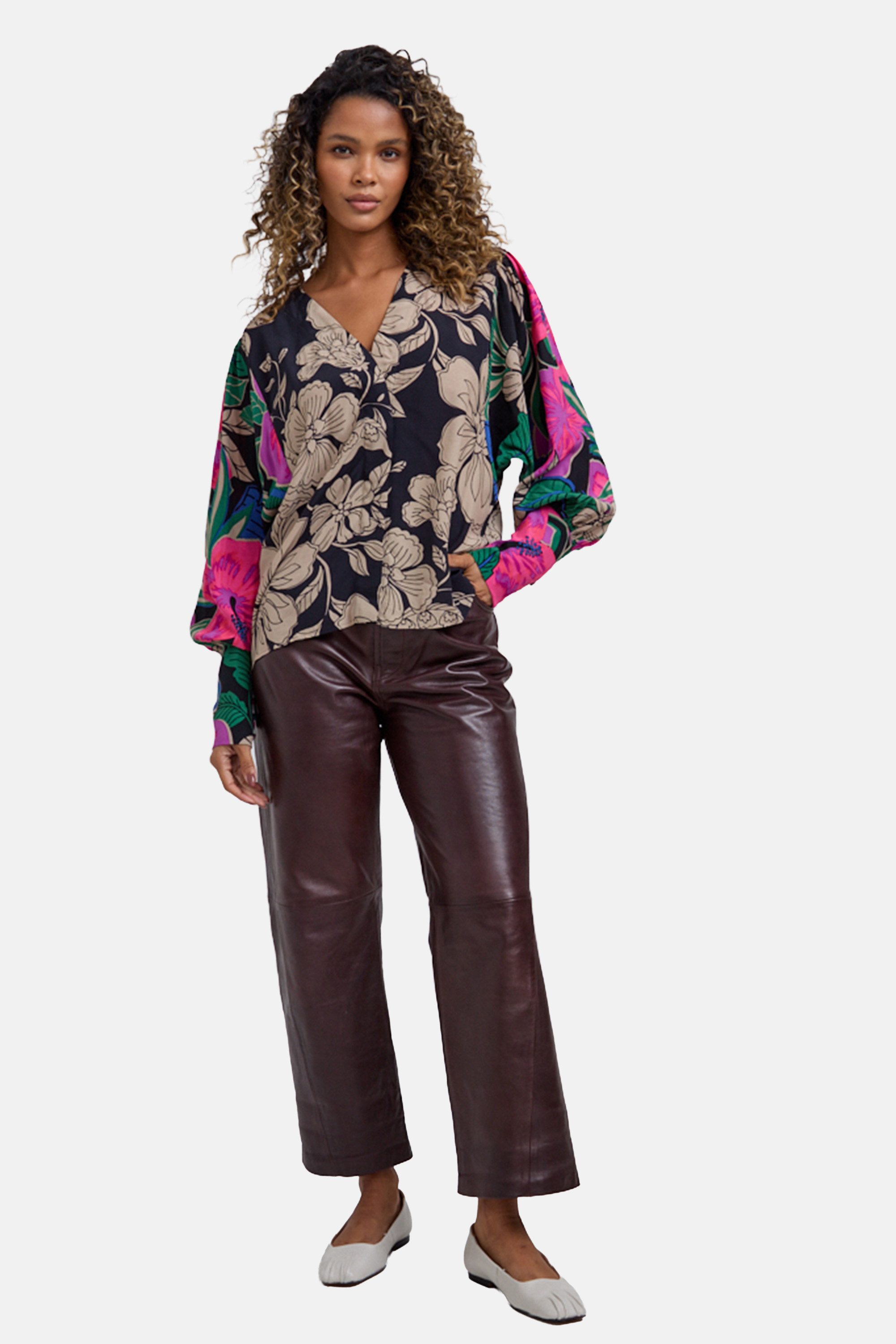 Lily and Lionel Hemdbluse Celeste V-Neck Floral Printed Blouse Damen