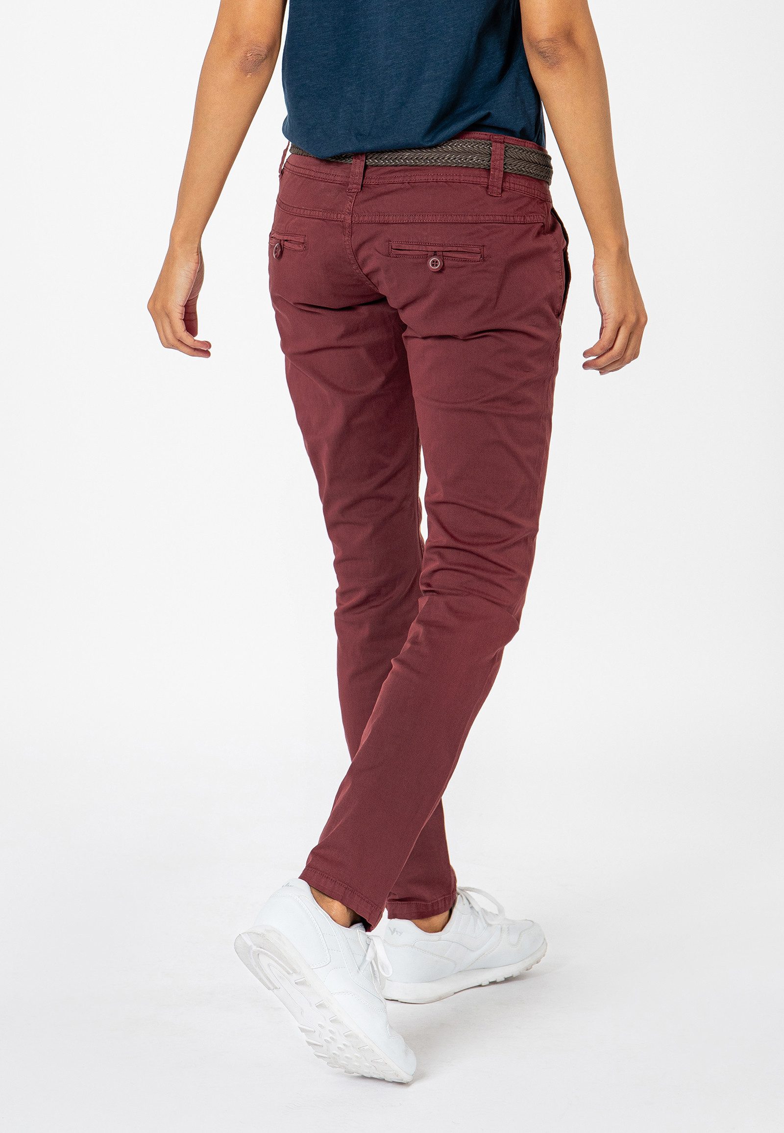 SUBLEVEL Chinohose Chino Hose mit Gürtel Flechtgürtel inklusive, Chino Hose