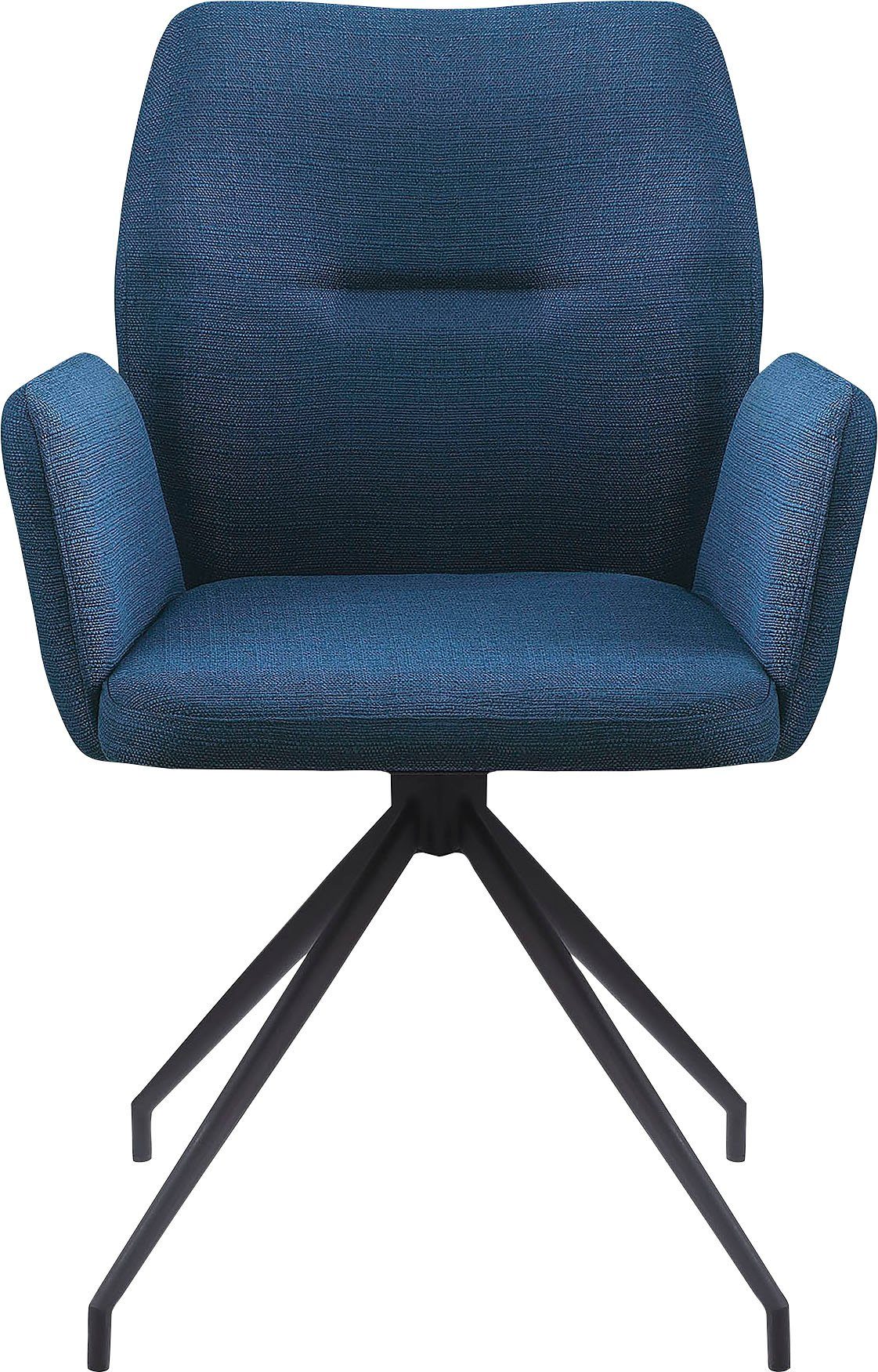 SalesFever Armlehnstuhl, mit 180° Drehfunktion Blau, Schwarz | Blau