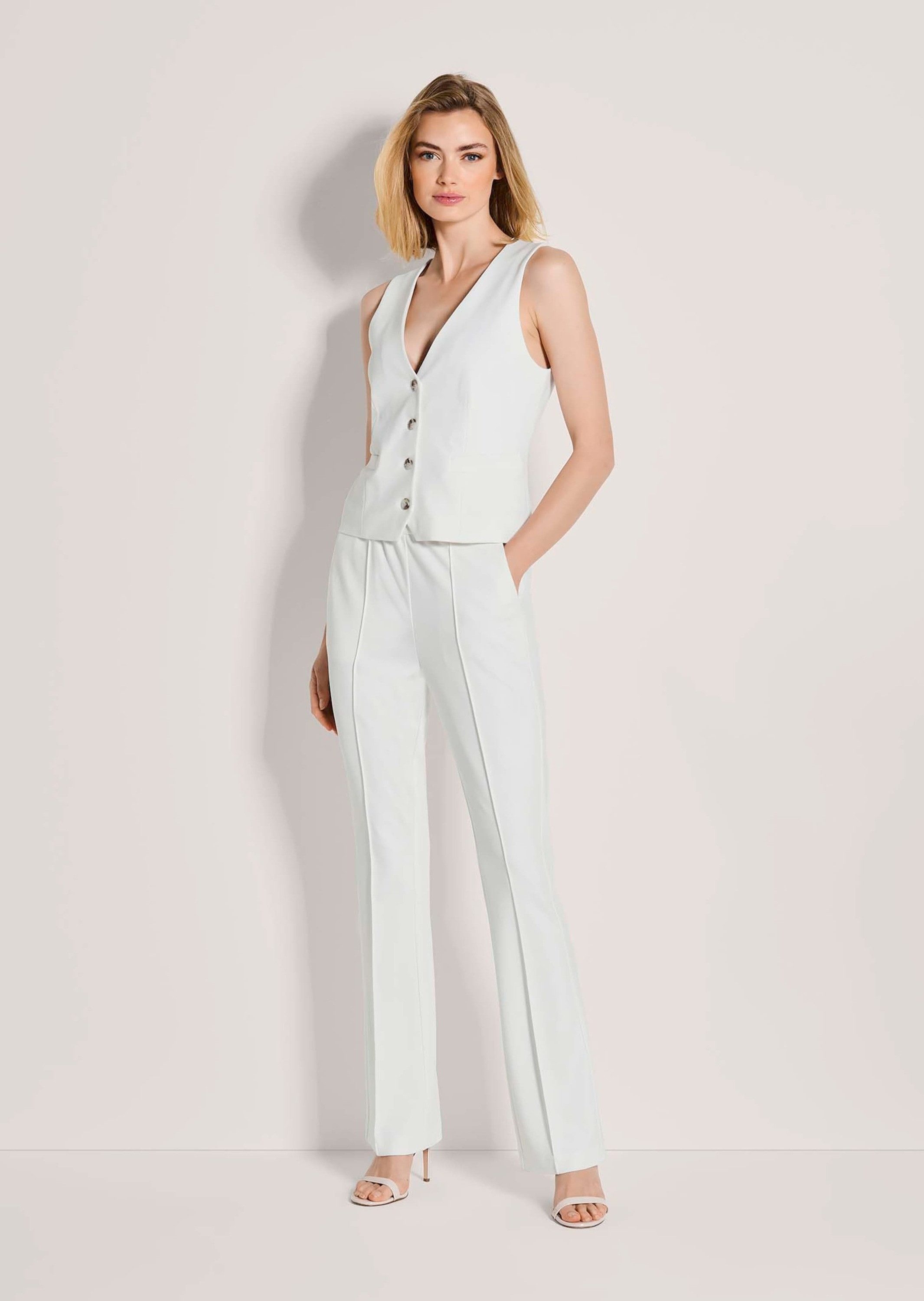 MADELEINE Schlupfhose Schlupfhose mit ausgestelltem Bein Gestreiftes Design mit eleganter Linienführung