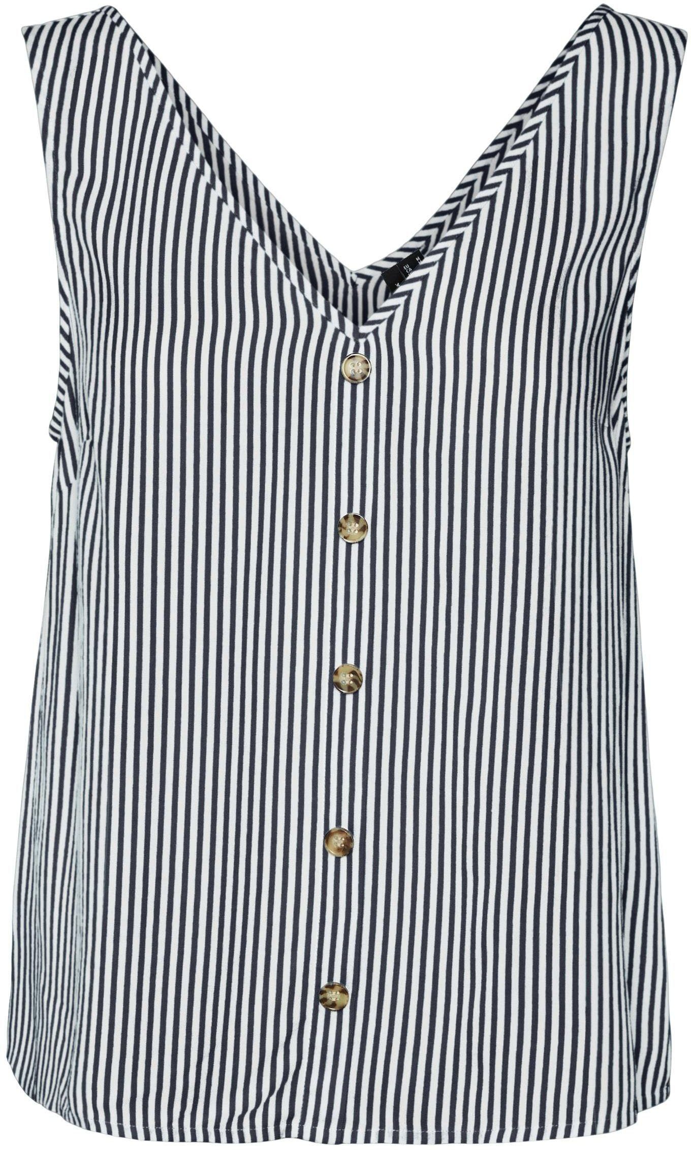 white Moda indigo Shirttop auch Vero stripes mit snow V-Ausschnitt hinten