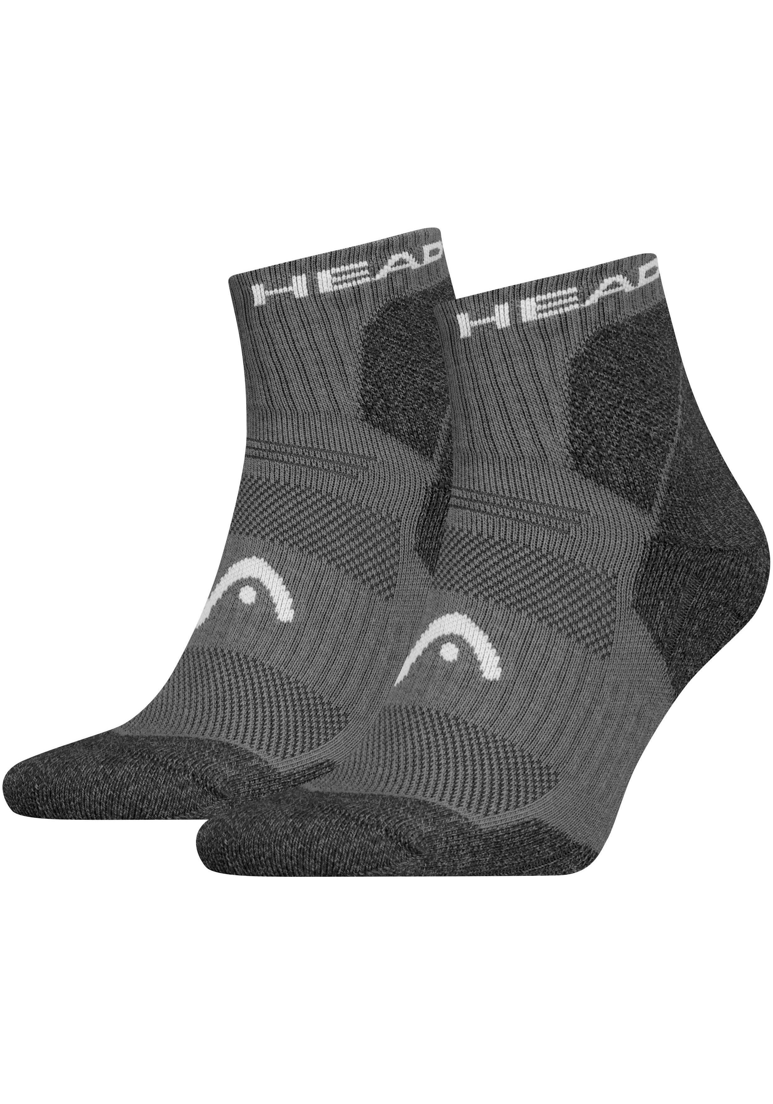Head Kurzsocken HEAD HIKING ALL CLIMATES QUARTER 2P (2-Paar, 2 Paar) mit Logostickerei