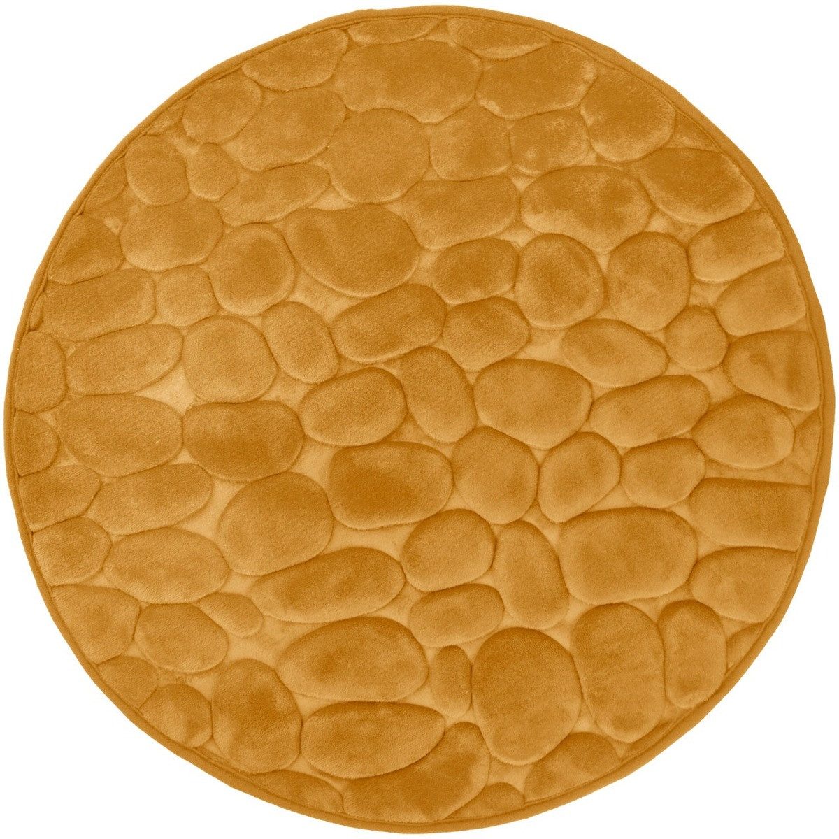 Euroshowers GmbH Badematte Memory Foam Bellarina Löwengelb Ø60 cm, Memory funktion, Rutschhemmende Beschichtung auf der Unterseite, 100% polyester, memory foam (stoppning), latex SBR, Rund, Memory funktion, Rutschhemmende Beschichtung auf der Unterseite