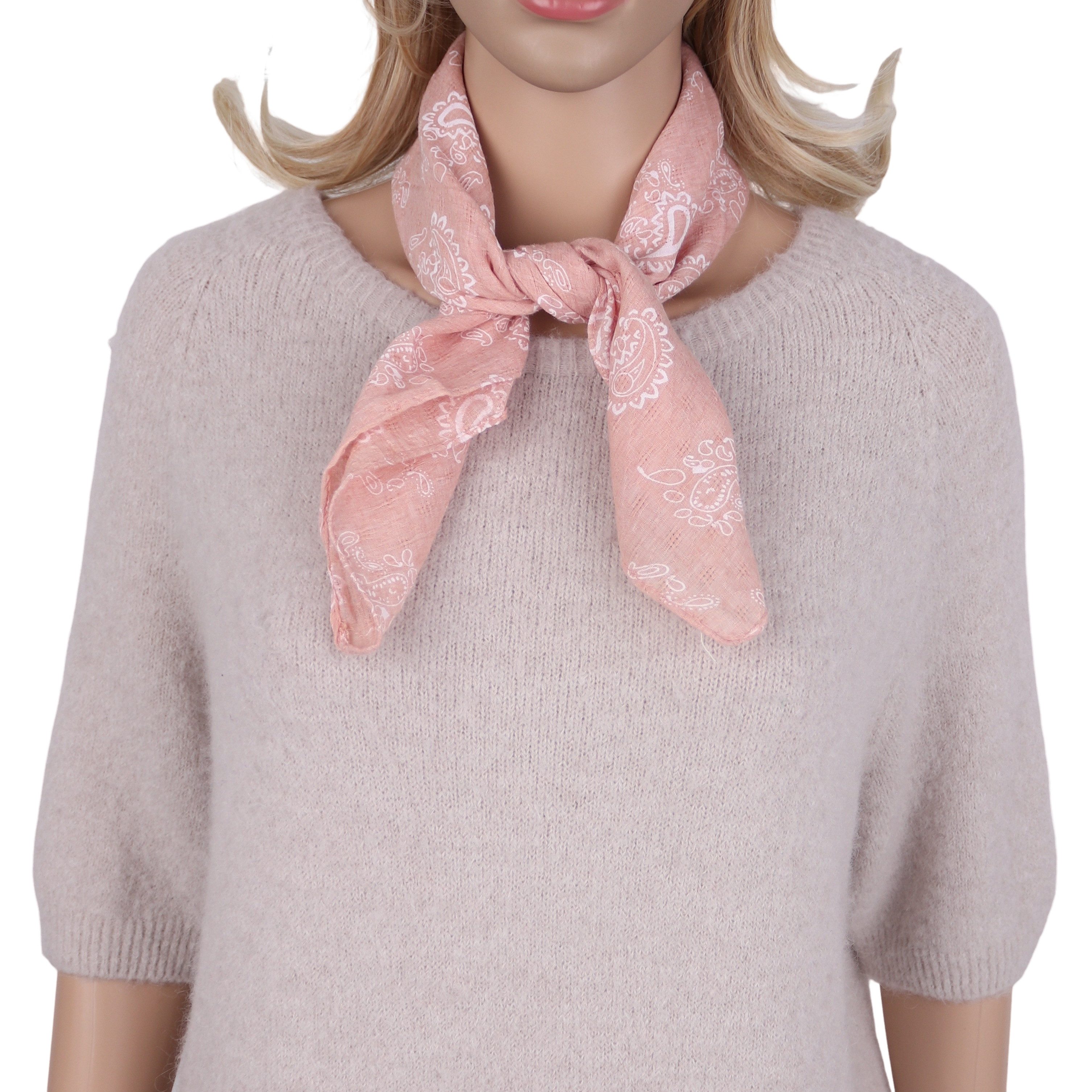 MIRROSI Nickituch ierecktuch ca. 60 × 60 cm, wunderschönes Paisley-Muster, Damen Halstuch ideal für Frühling, Sommer oder Herbst