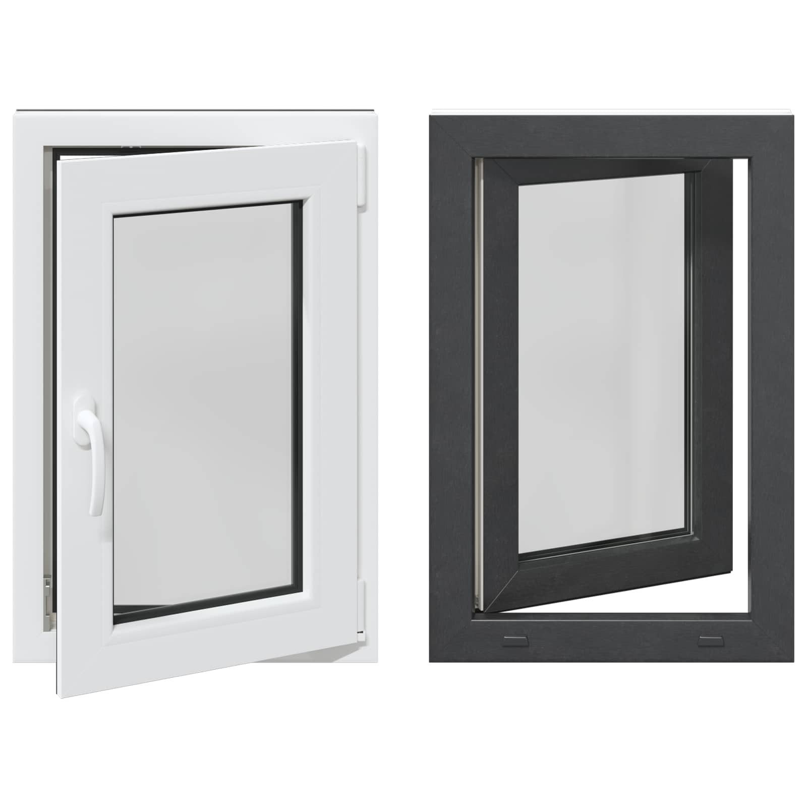 vidaXL Fenster Kellerfenster Innenseite Farbe Weiß RISOR 60 x 100 cm, (1 St)