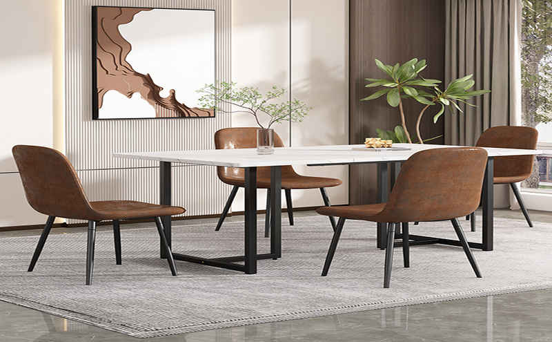 MODFU Essgruppe Polsterstuhl, (Moderner Küchentisch Set mit 4 Stühlen, Esszimmerstuhl mit Metallbeinen)
