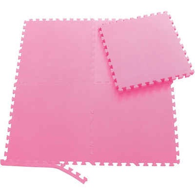 Sporttrend 24 Bodenschutzmatte 6 Schutzmatten + 12 Randstücke Pink, Bodenschutzma, Schutzmatte Bodenschutzmatte Fitnessmatte Sportmatte Trainingsmatte Yogamatte Übungsmatte Unterlegmatte Turnmatte Puzzlematte Bodenmatte