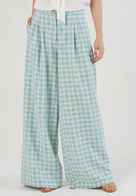 Just Like You Palazzohose karierte Damenhose mit hoher Taille und weitem Be günstig online kaufen
