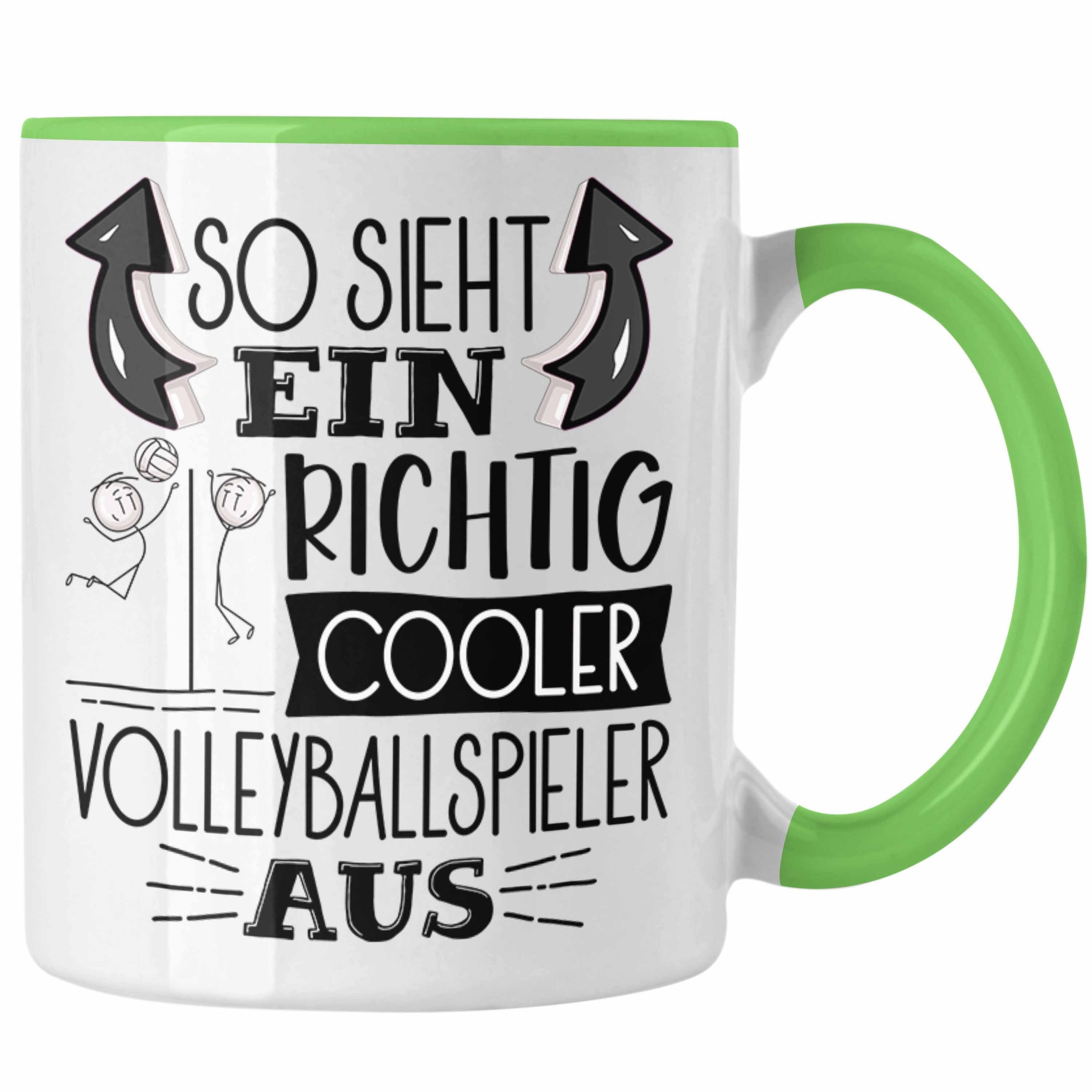 Trendation Tasse Volleyballspieler Tasse Geschenk So Sieht Ein Richtig Cooler Volleyba Grün