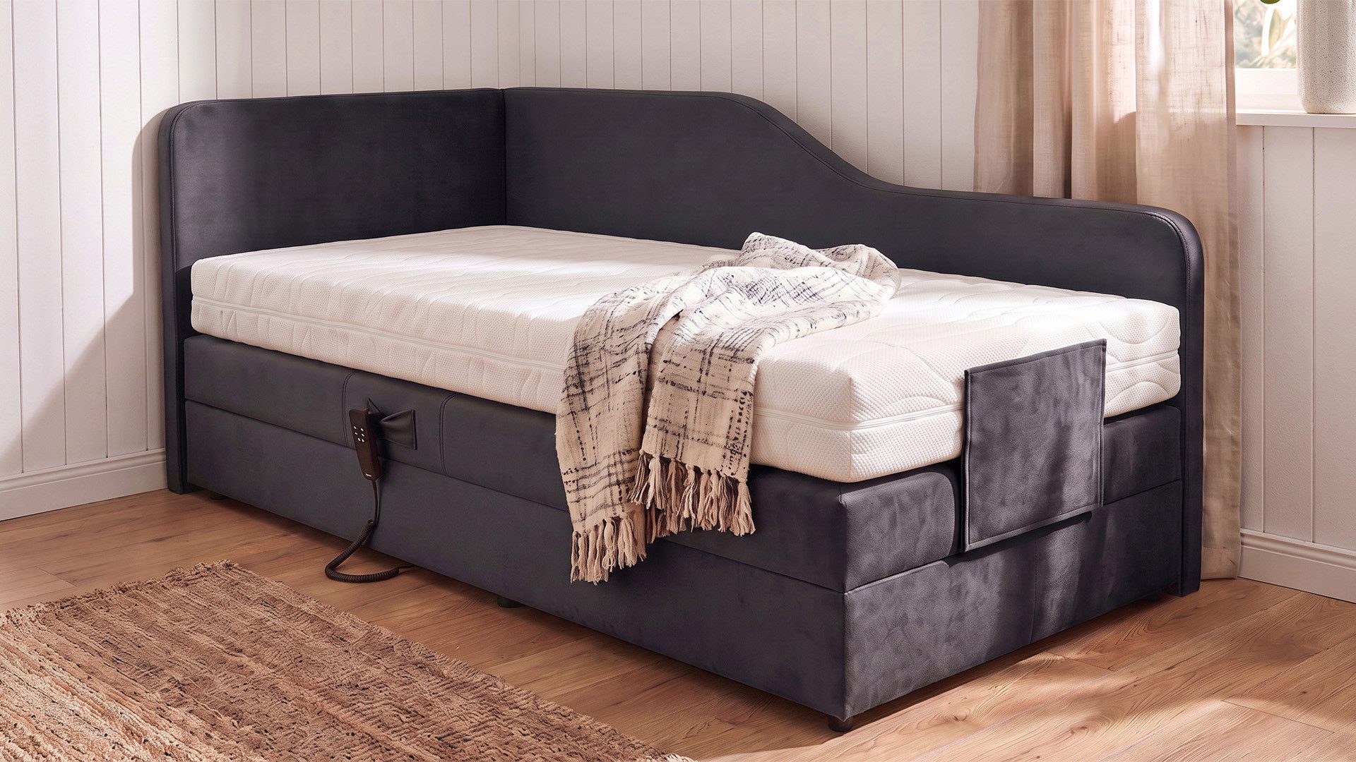 PAARA Boxspringbett Box Alexandria elektrisch verstellbar mit Motor alles, mit einzigartigem Belüftungssystem